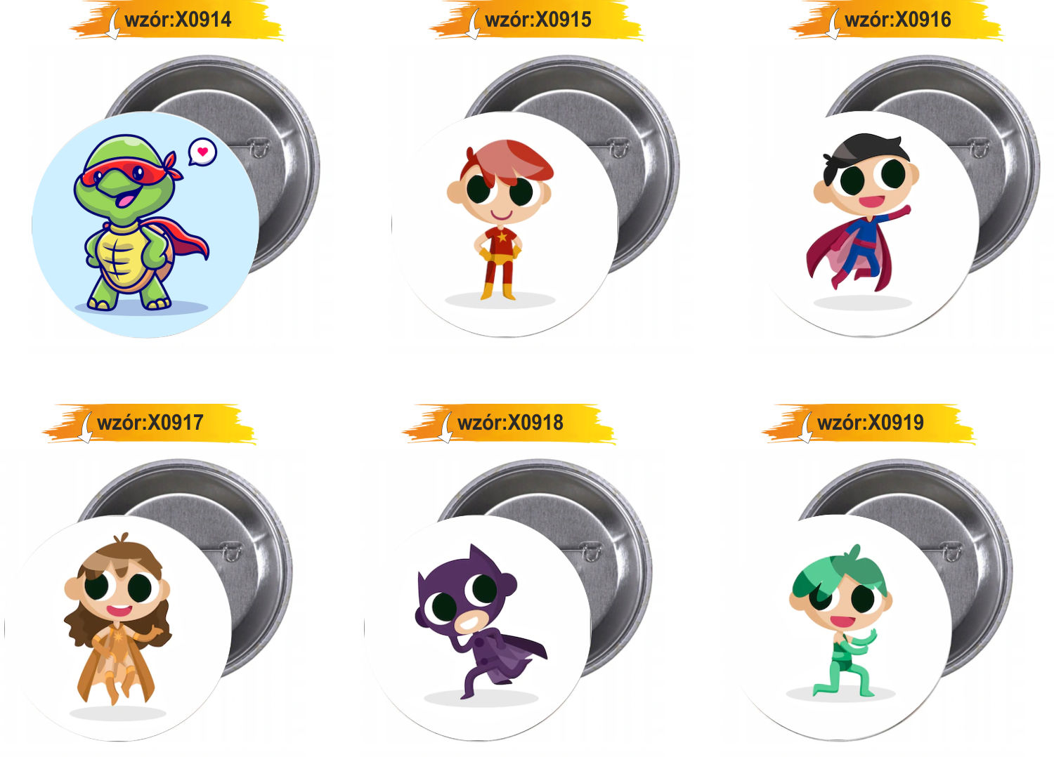 Przypinki buttony SUPER BOHATER PERSONALIZOWANE