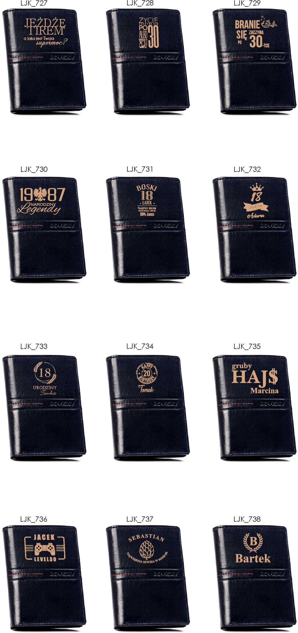 Portfel z grawerem dla STRAŻAKA dużo wzorów JAKOŚĆ