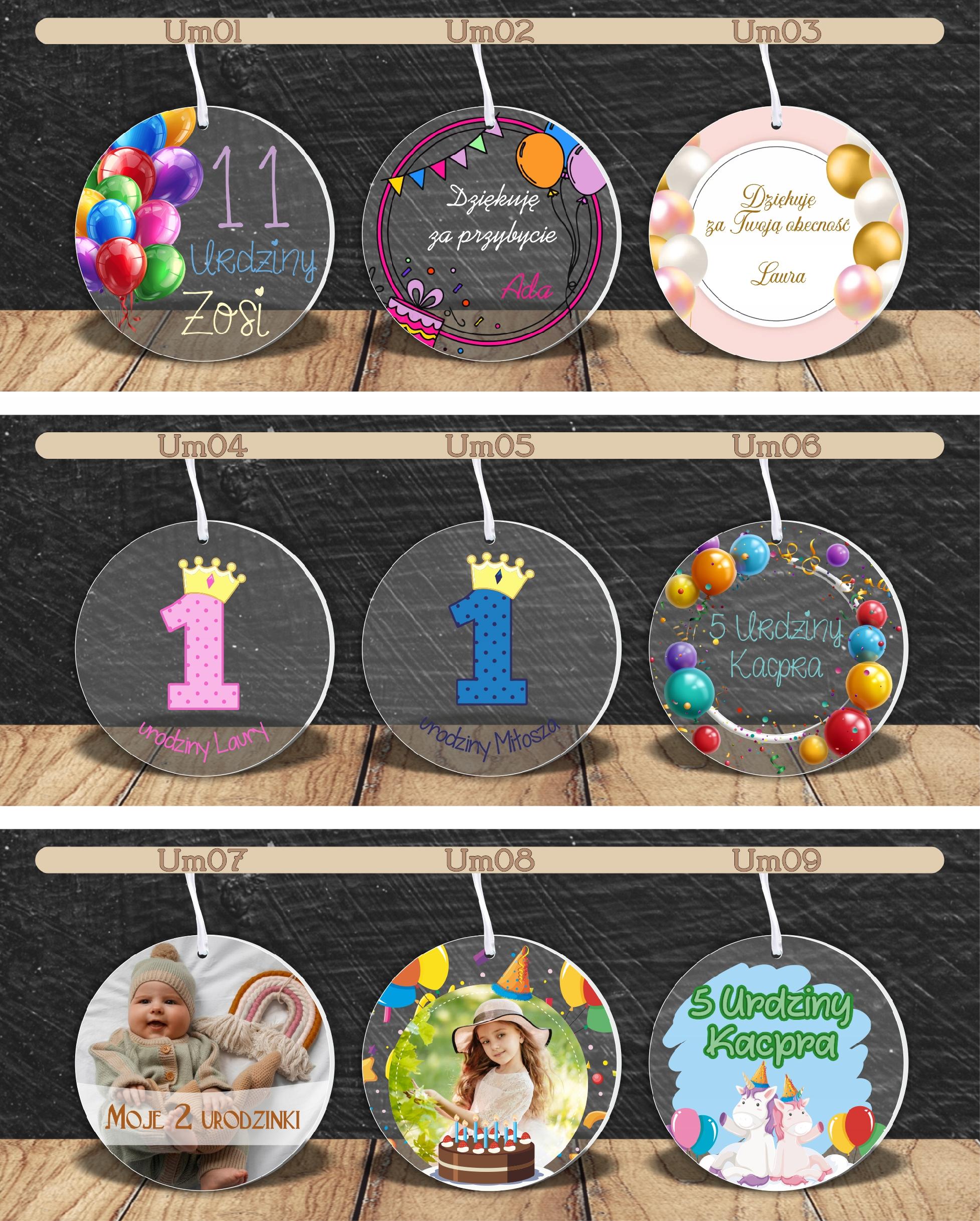 MEDAL z PLEXI nadrukiem UV PODZIĘKOWANIE DLA GOŚCI NA WESELE TWÓJ NAPIS