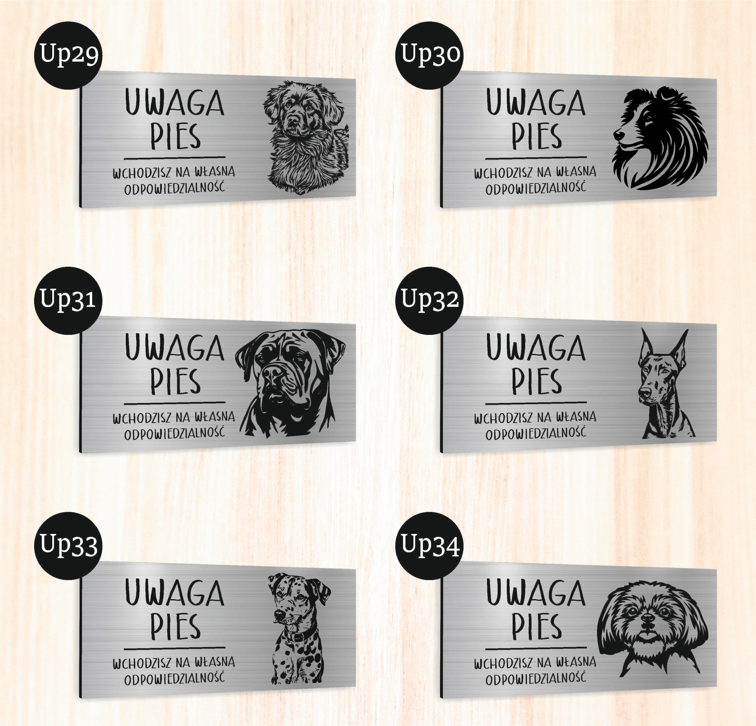 Tabliczka dibond uwaga pies Buldog francuski 20x10 cm z NADRUKIEM UV