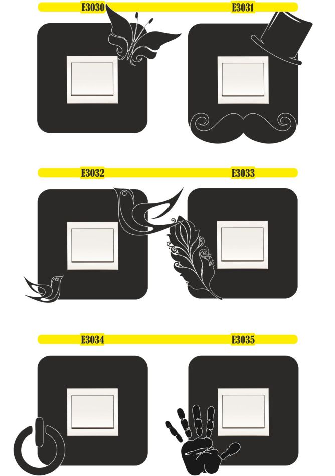 naklejki na włącznik NAKLEJKA POD KONTAKT ścienne