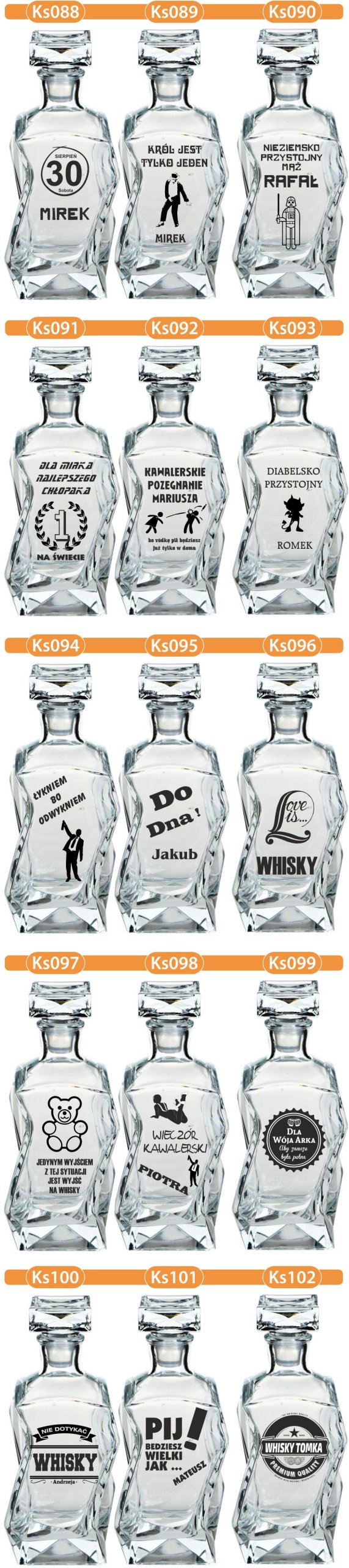 KARAFKA z grawerem + 6 szklanek PREZENT URODZINY