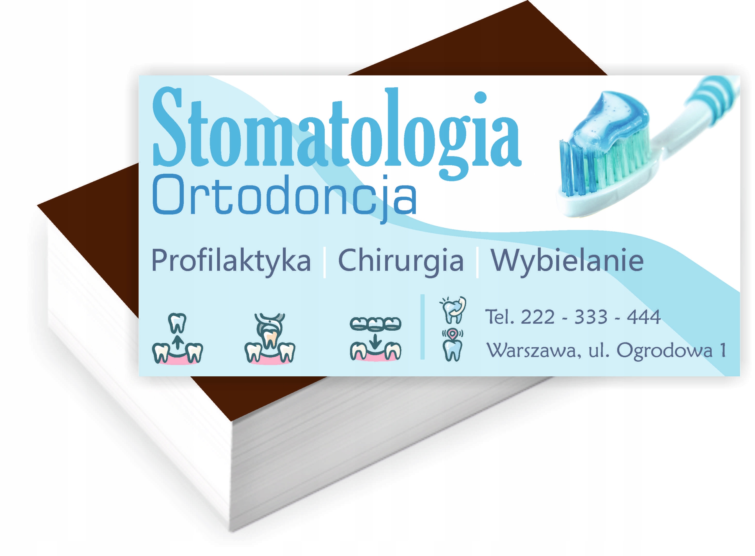 Wizytówki firmowe Foliowane 1000 szt duży wybór STOMATOLOGIA ORTODONCJA