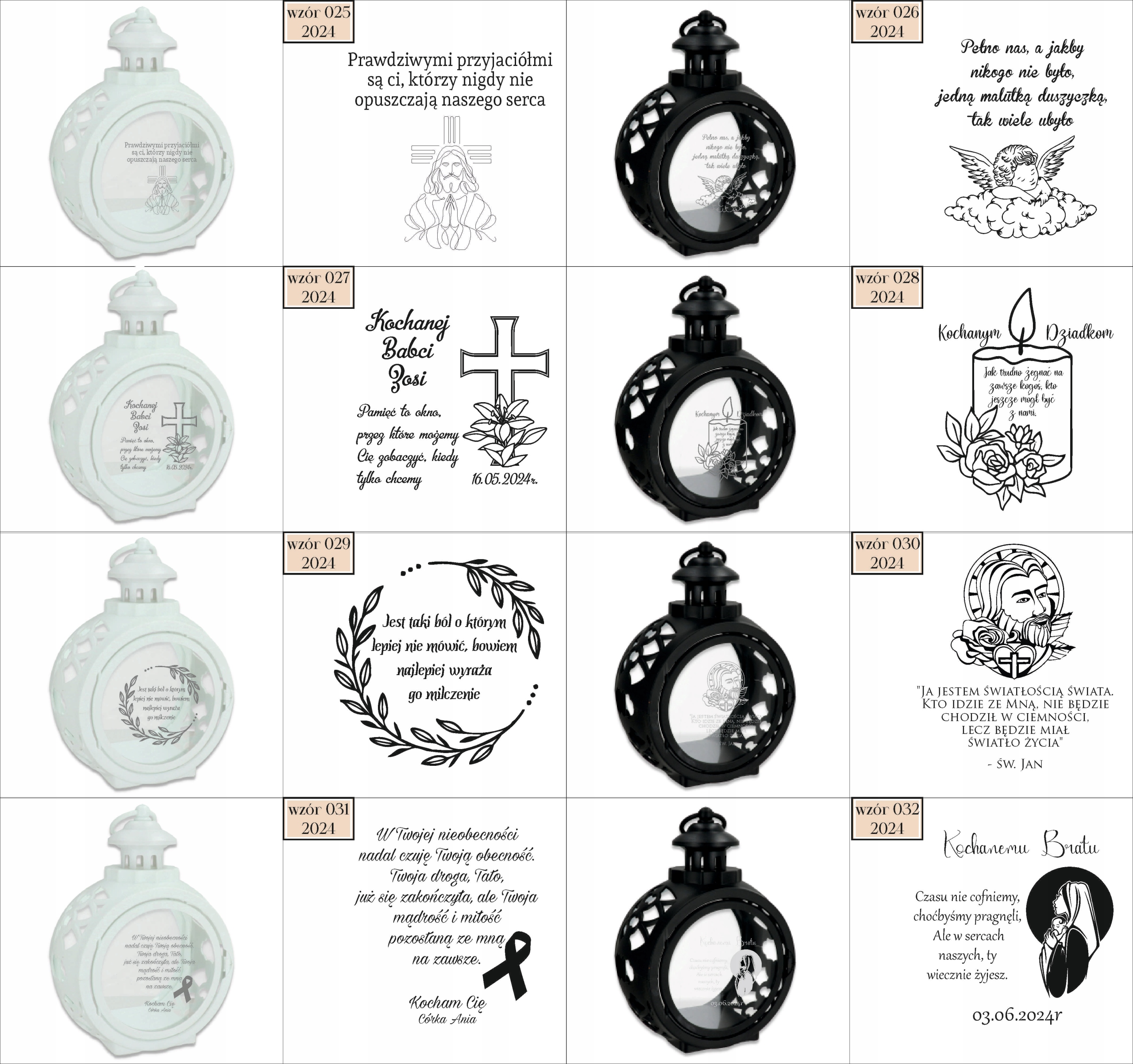 Latarenka ZNICZ okrągły personalizowany TWÓJ GRAWER TEKST dużo wzorów