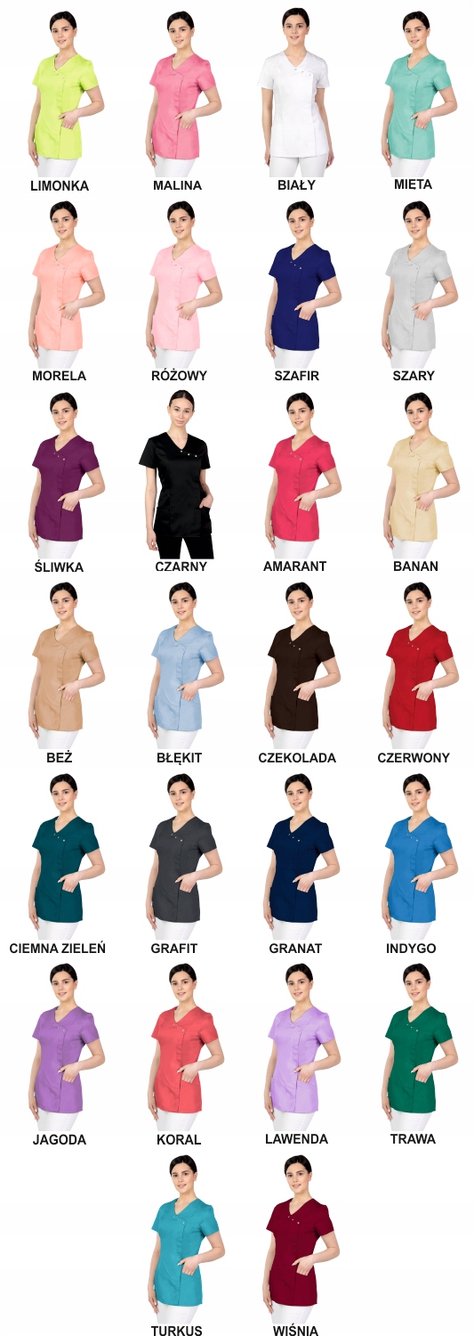 Żakiet medyczny damski perłowe napy HAFT z TWOIM LOGO NAPISEM