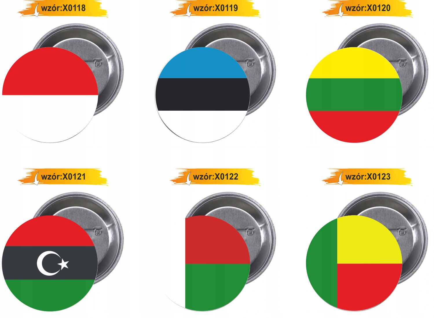 Przypinki buttony FLAGA LUKSEMBURG z grafiką HIT