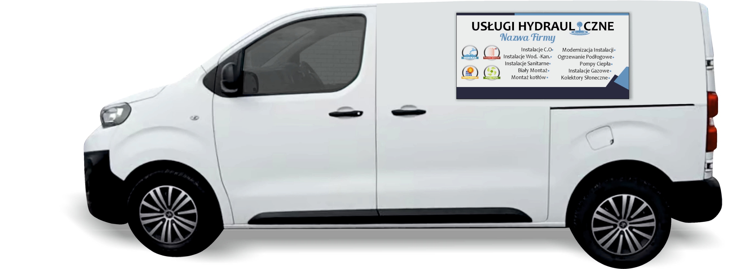 Reklama Naklejka na samochód USŁUGI HYDRAULICZNE duży wybór