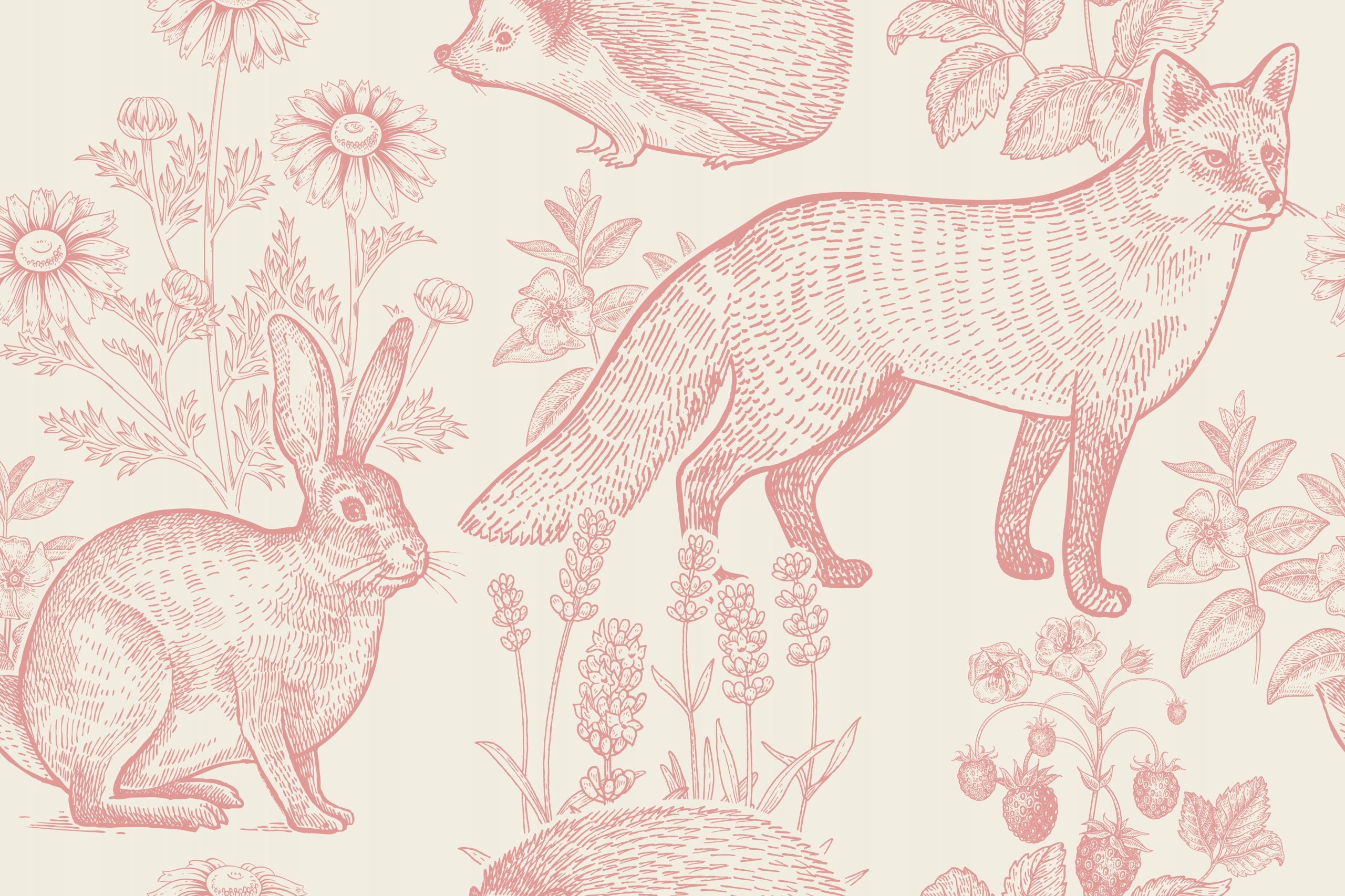 Fototapeta na wymiar Lis Jeż Zając Polana 260x180