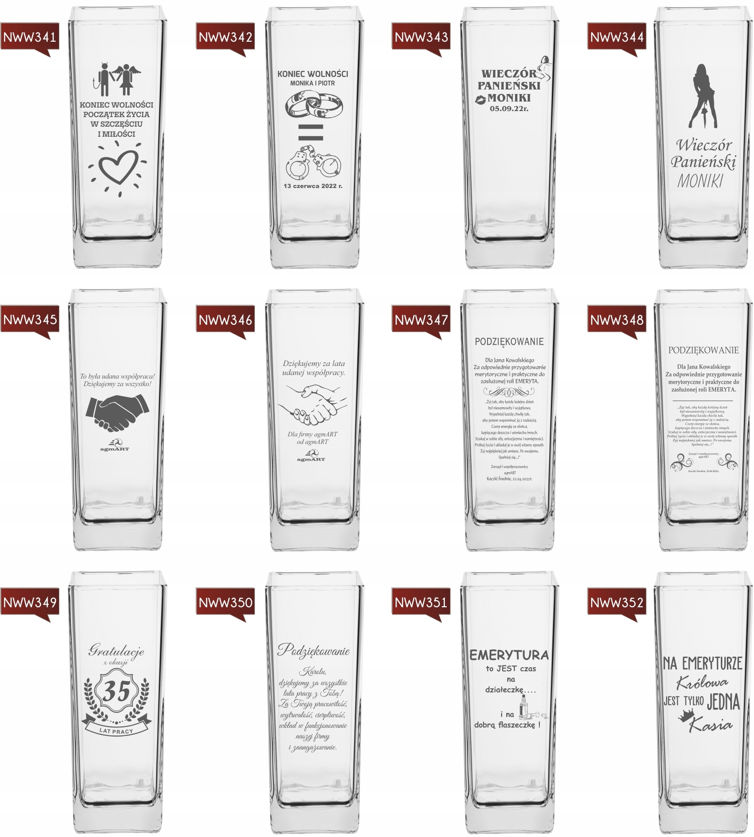 Wazon z grawerem PREZENT na urodziny 30 40 50 60