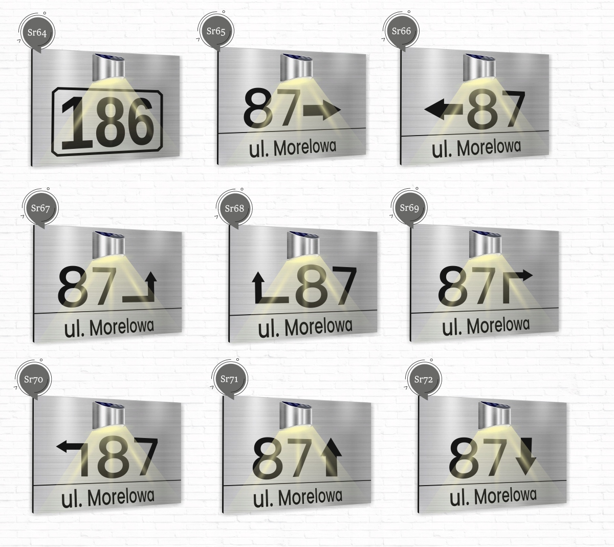 Tabliczka adresowa Tablica numer domu miejscowość 40x30 lampka solarna LED