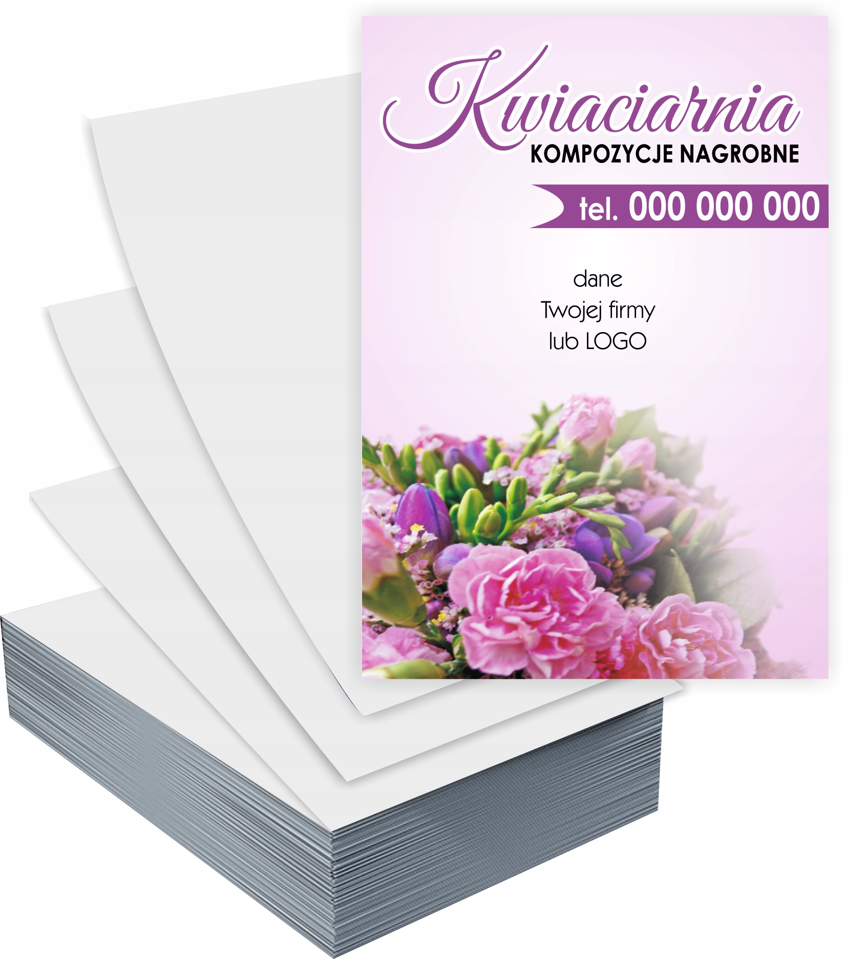 Ulotki A5 reklamowe firmowe KOMPOZYJCE KWIATOWE + PROJEKT GRATIS 5000 szt