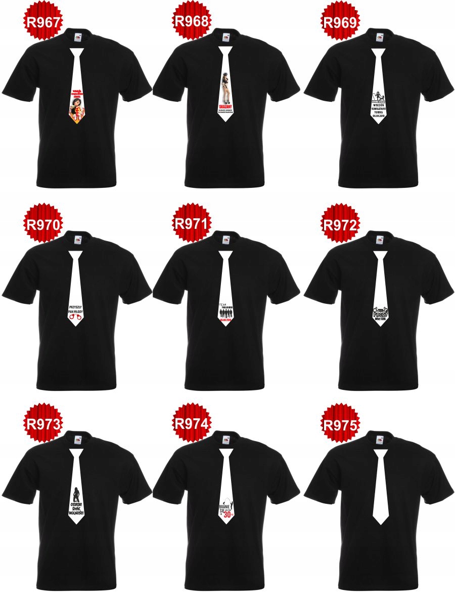 krawat KOSZULKA t-shirt na WIECZÓR KAWALERSKI