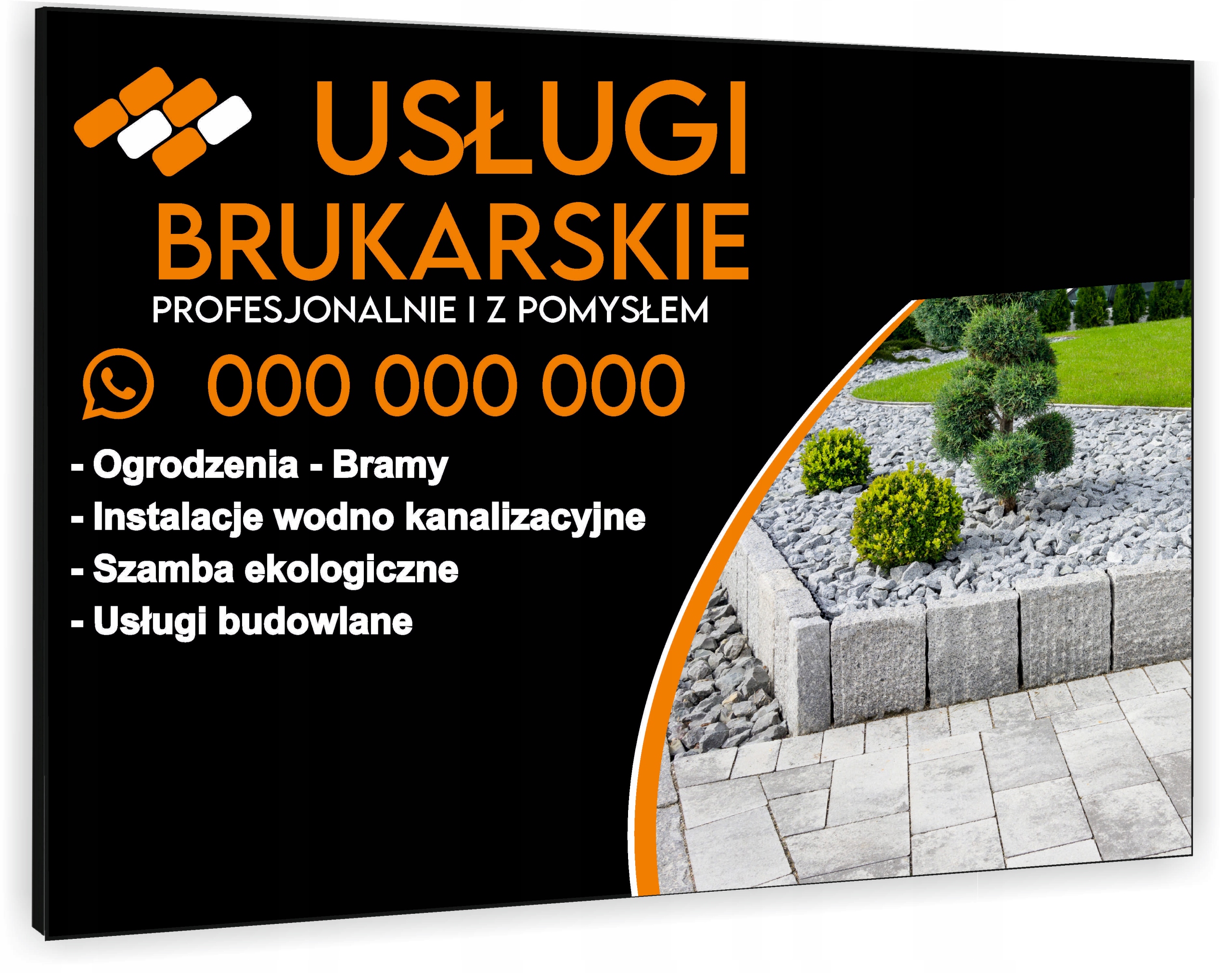 TABLICZKA REKLAMOWA szyld z nadrukiem 40x30 cm usługi brukarskie