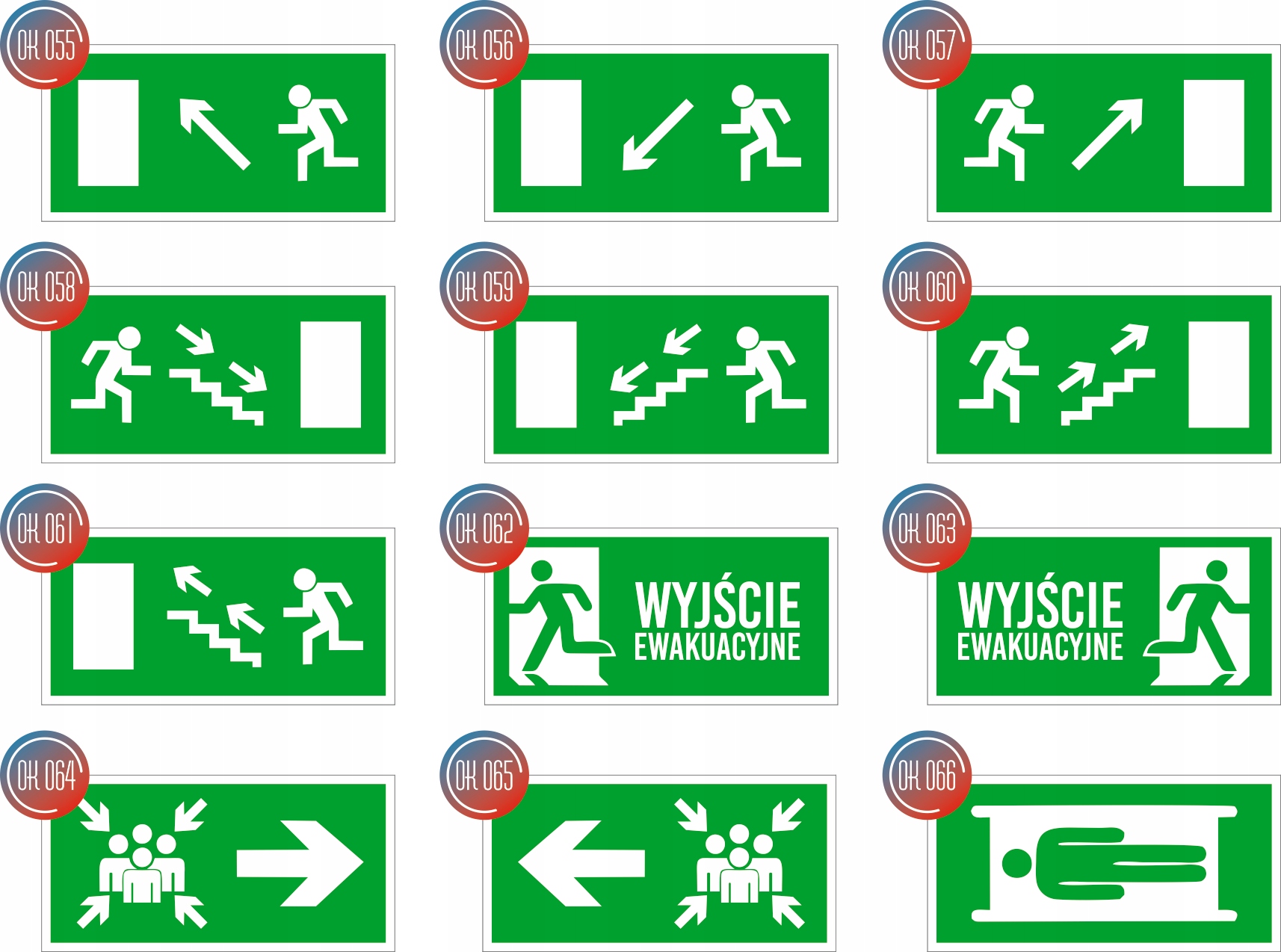 Tabliczka Grawerowana zielona 20x10 znak BHP na drzwi EMERGENCY EXIT