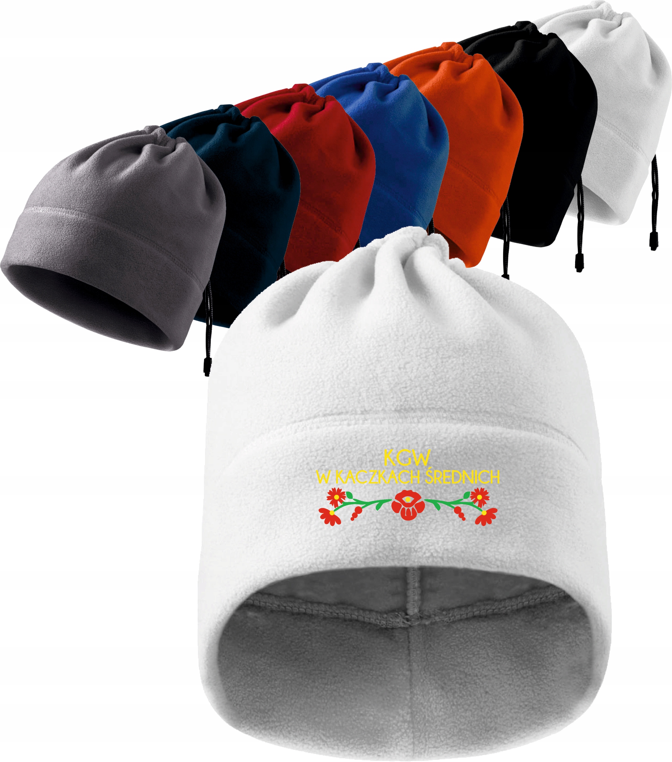 CZAPKA ZIMOWA Z DOWOLNYM HAFTEM koło gospodyń wiejskich + twój napis KGW