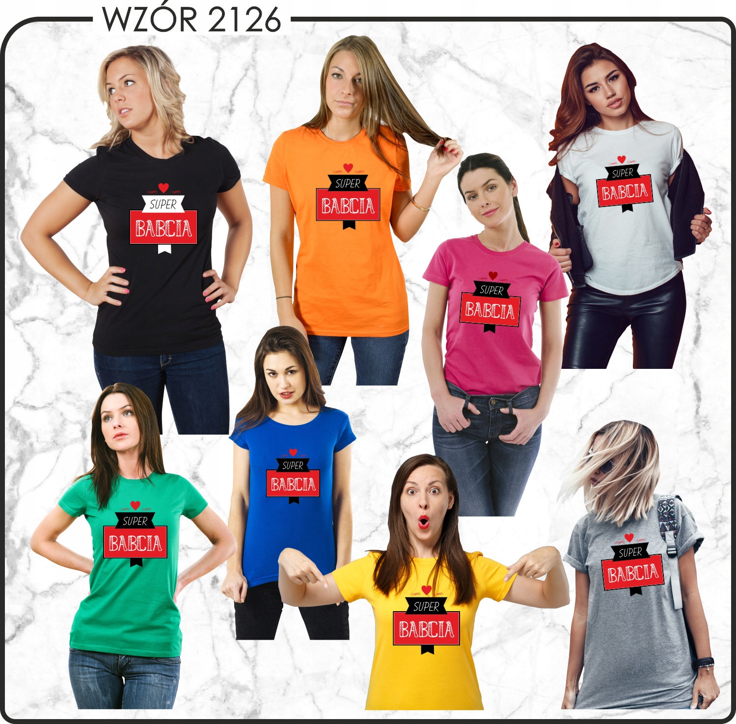 Koszulka z nadrukiem na PREZENT dla babci BABCIA
