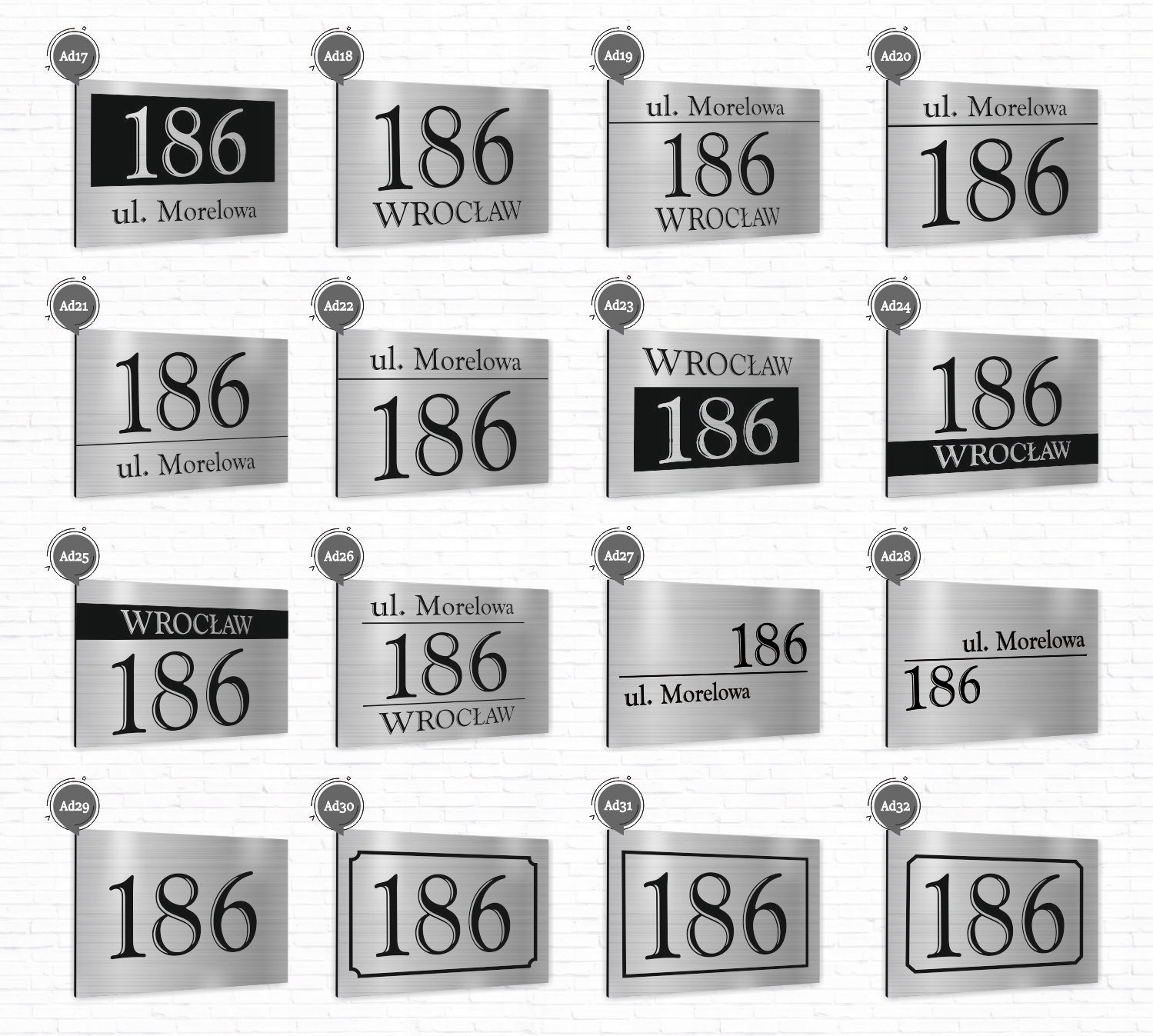 Tabliczka ADRESOWA Z TWOIM ADRESEM STRZAŁKA NUMER