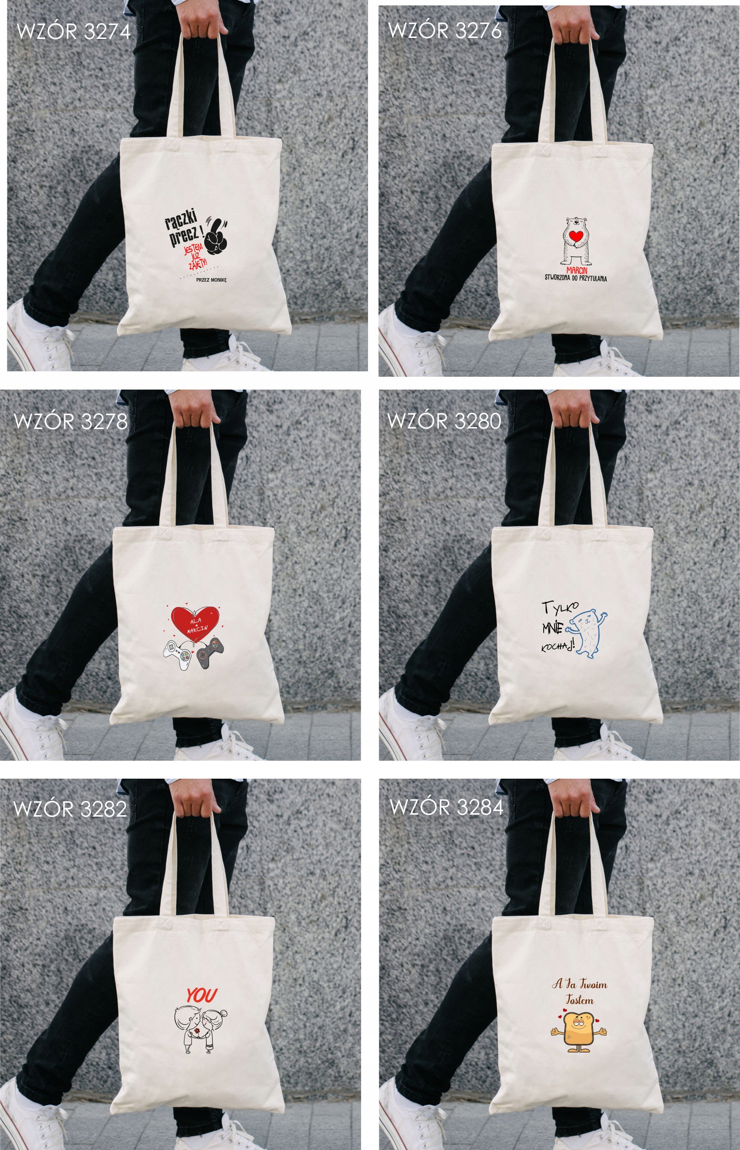 Eko Torba z nadrukiem PREZENT WALENTYNKI KAWUSIA