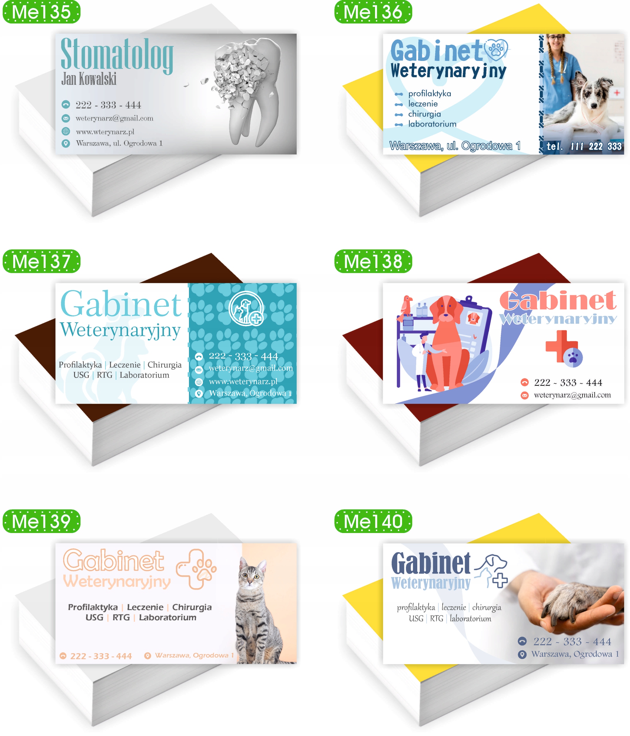 Wizytówki firmowe reklamowe 200 szt różne wzory USŁUGI KOPARKO ŁADOWARKĄ