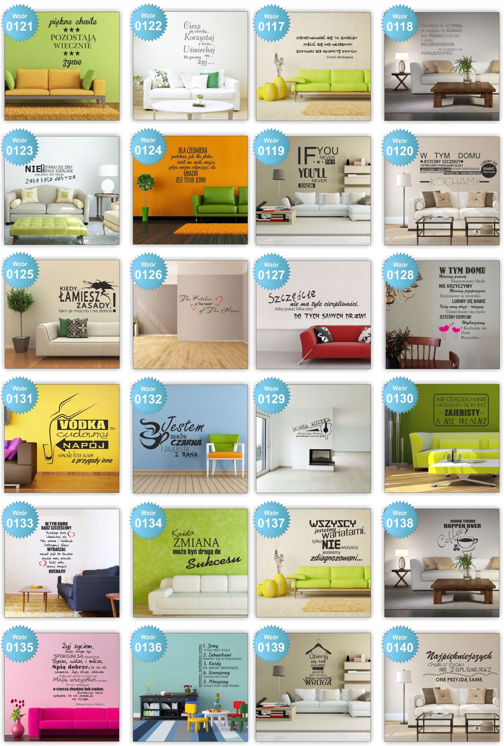 Napisy ścienne cytaty NAKLEJKA samoprzylepne