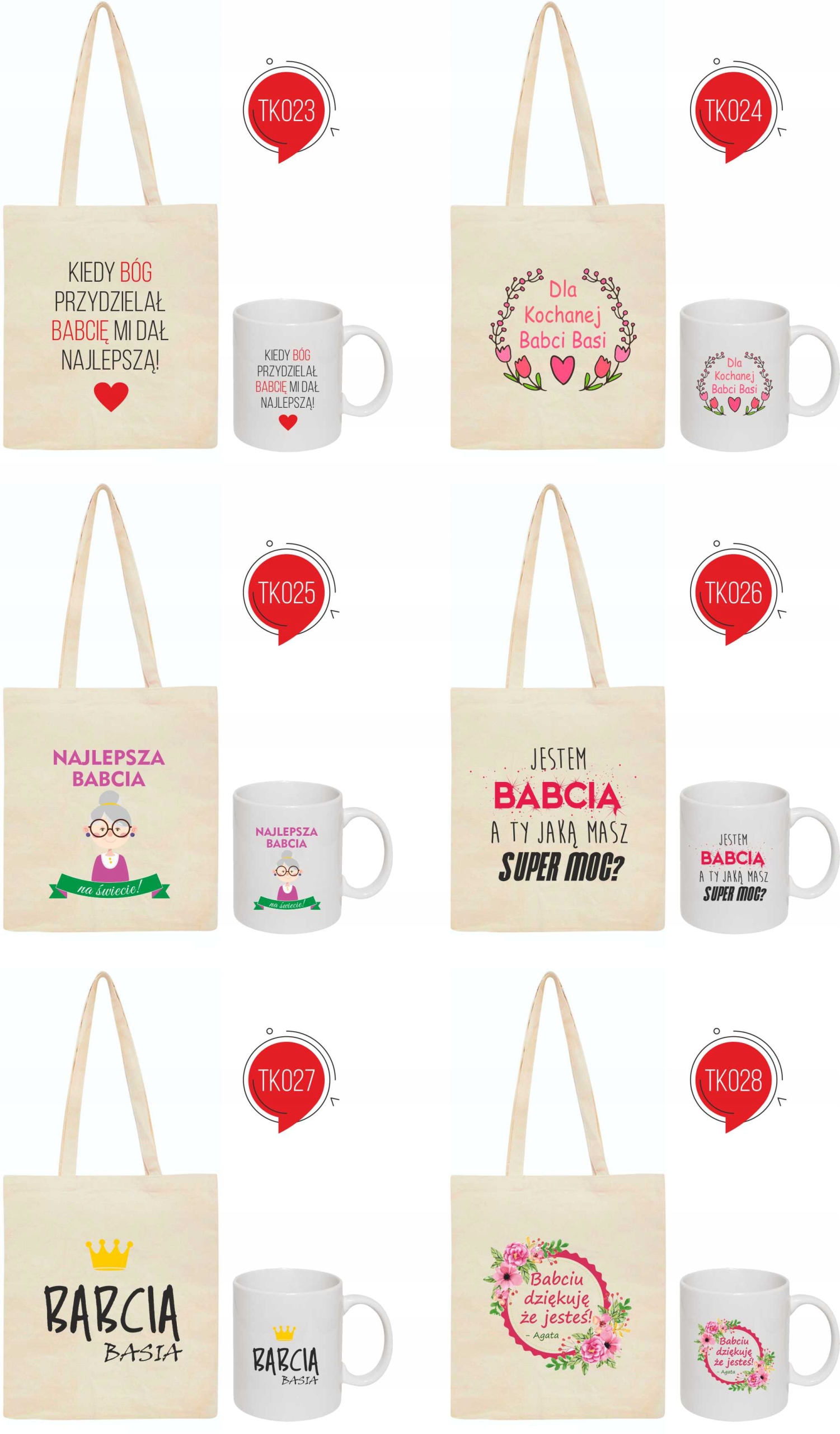 ZESTAW EKO TORBA + KUBEK NAJLEPSZA CIOCIA prezent