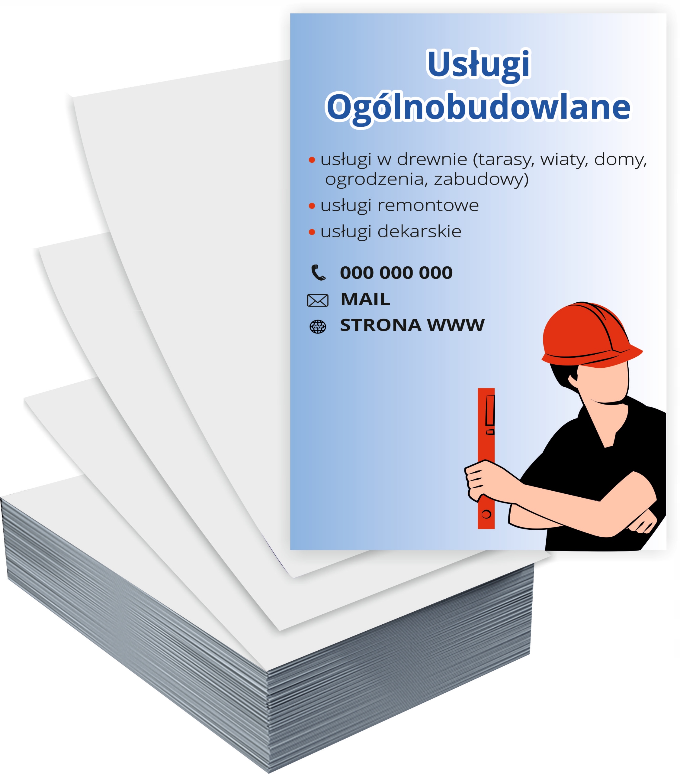 Ulotki A6 100 szt firmowe reklamowe + PROJEKT GRATIS USŁUGI OGÓLNOBUDOWLANE