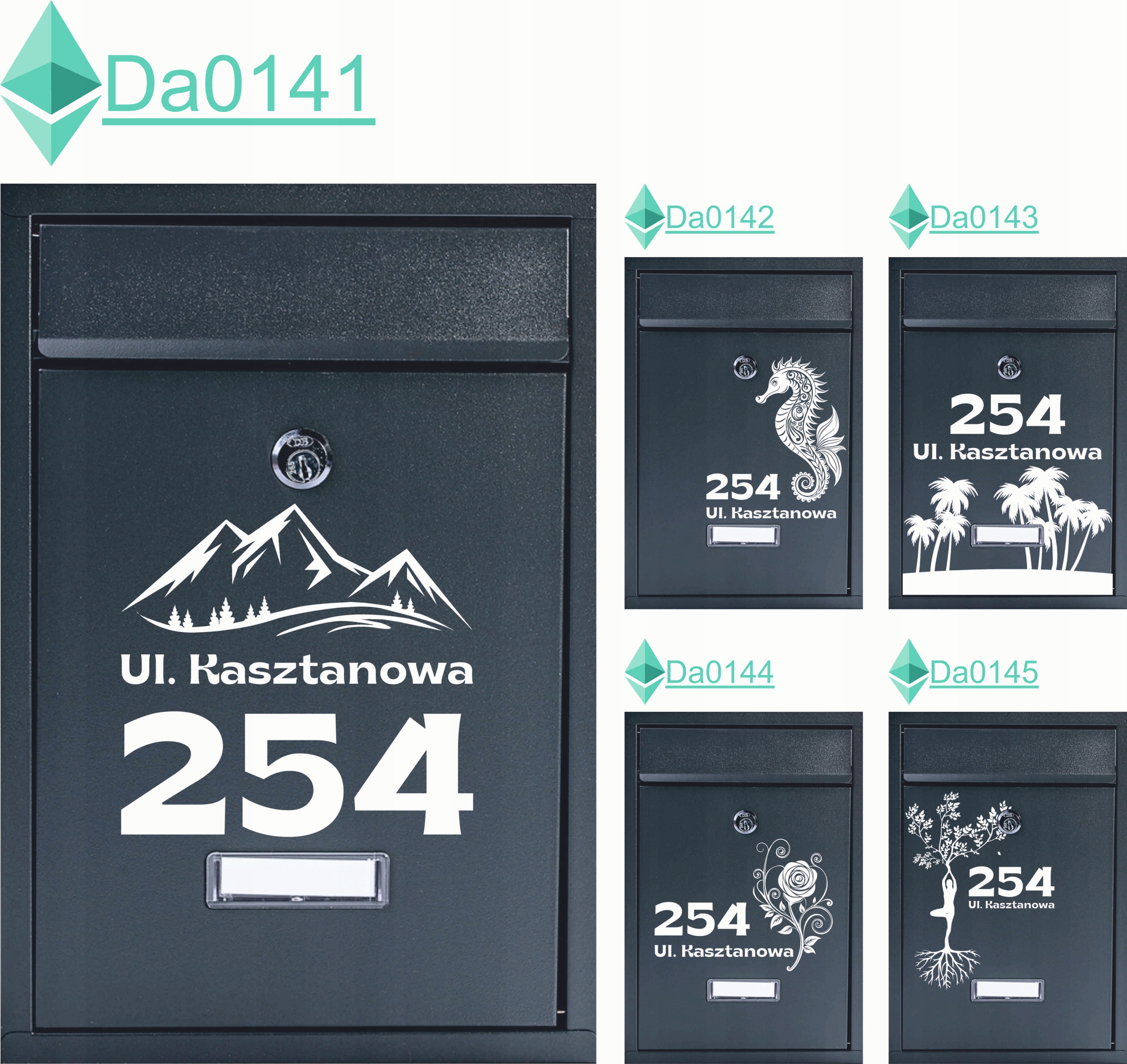 SKRZYNKA NA LISTY POCZTOWA stal z nadrukiem UV adres numer domu miejscowość