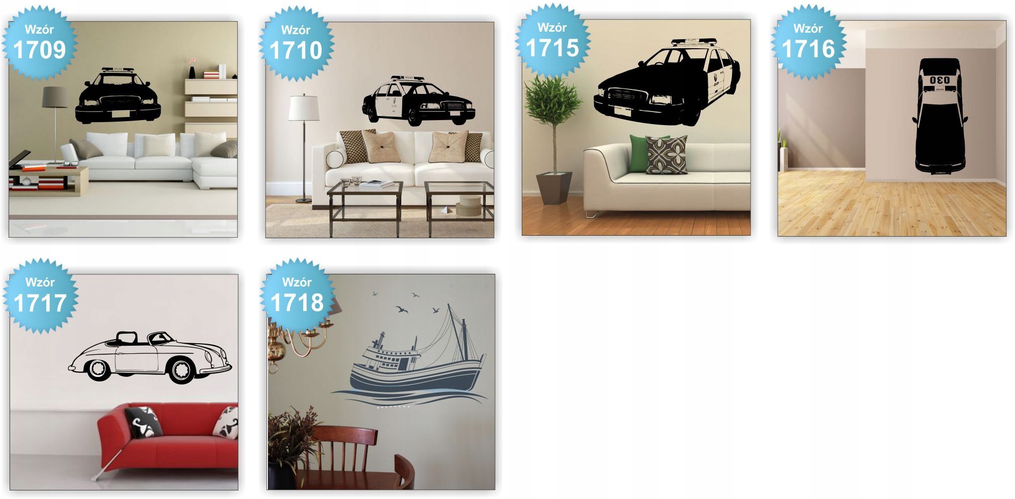Naklejki na ścianę ścienne SAMOCHODY AUTA 120cm