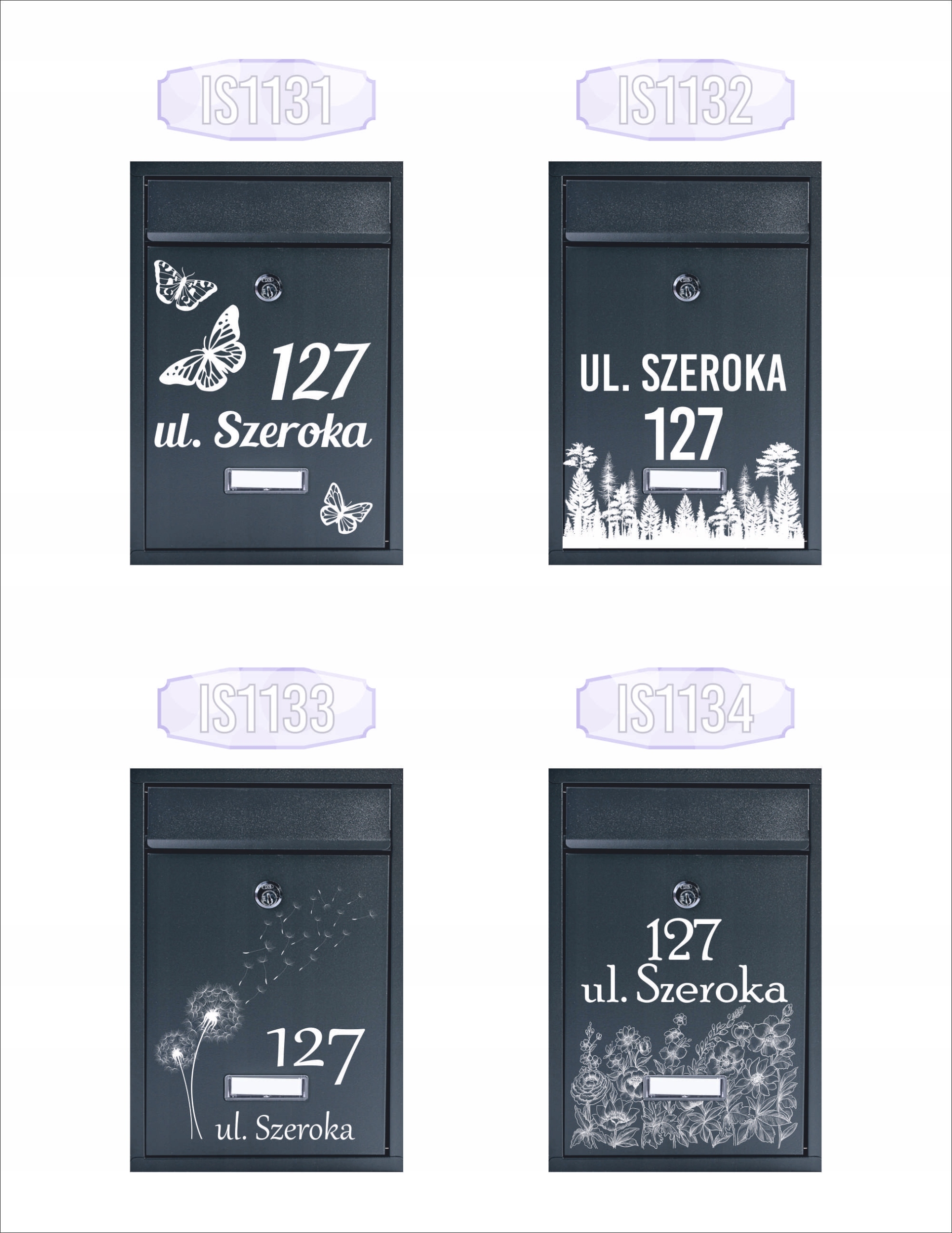 SKRZYNKA NA LISTY POCZTOWA stal z nadrukiem UV adres numer domu miejscowość