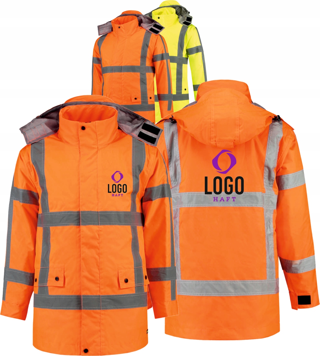 KURTKA OSTRZEGAWCZA Z NADRUKIEM HAFTEM LOGO 10 SZT