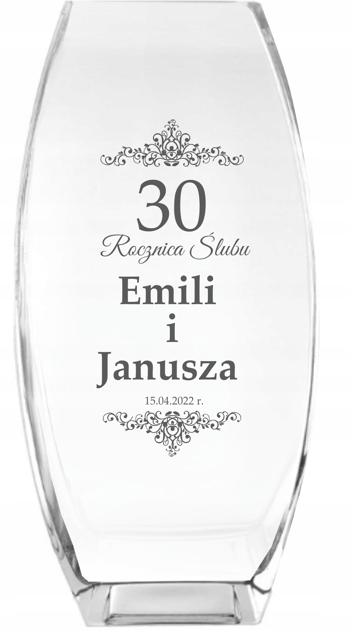 Wazon z grawer PREZENT na Rocznicę Ślubu 10 15 30