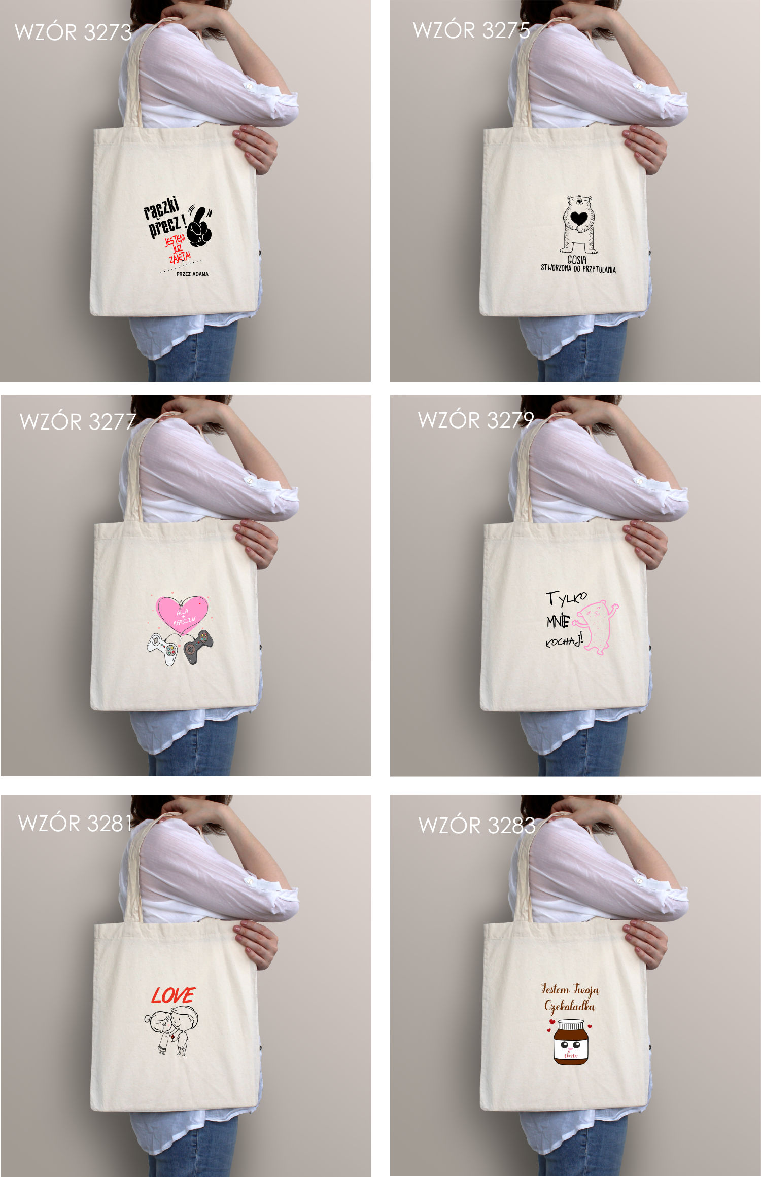 Eko Torba z nadrukiem PREZENT WALENTYNKI KAWUSIA