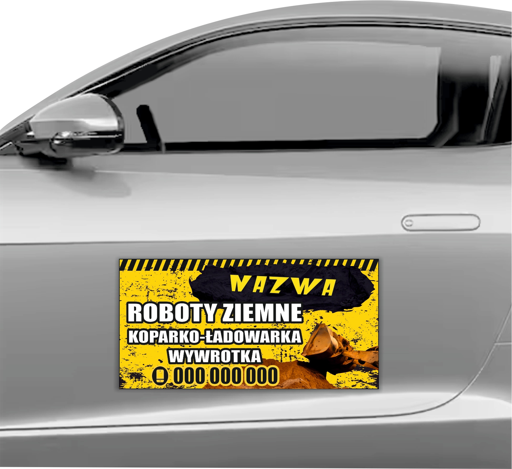 MAGNES NA SAMOCHÓD MATA MAGNETYCZNA REKLAMOWA 60X30 roboty ziemne