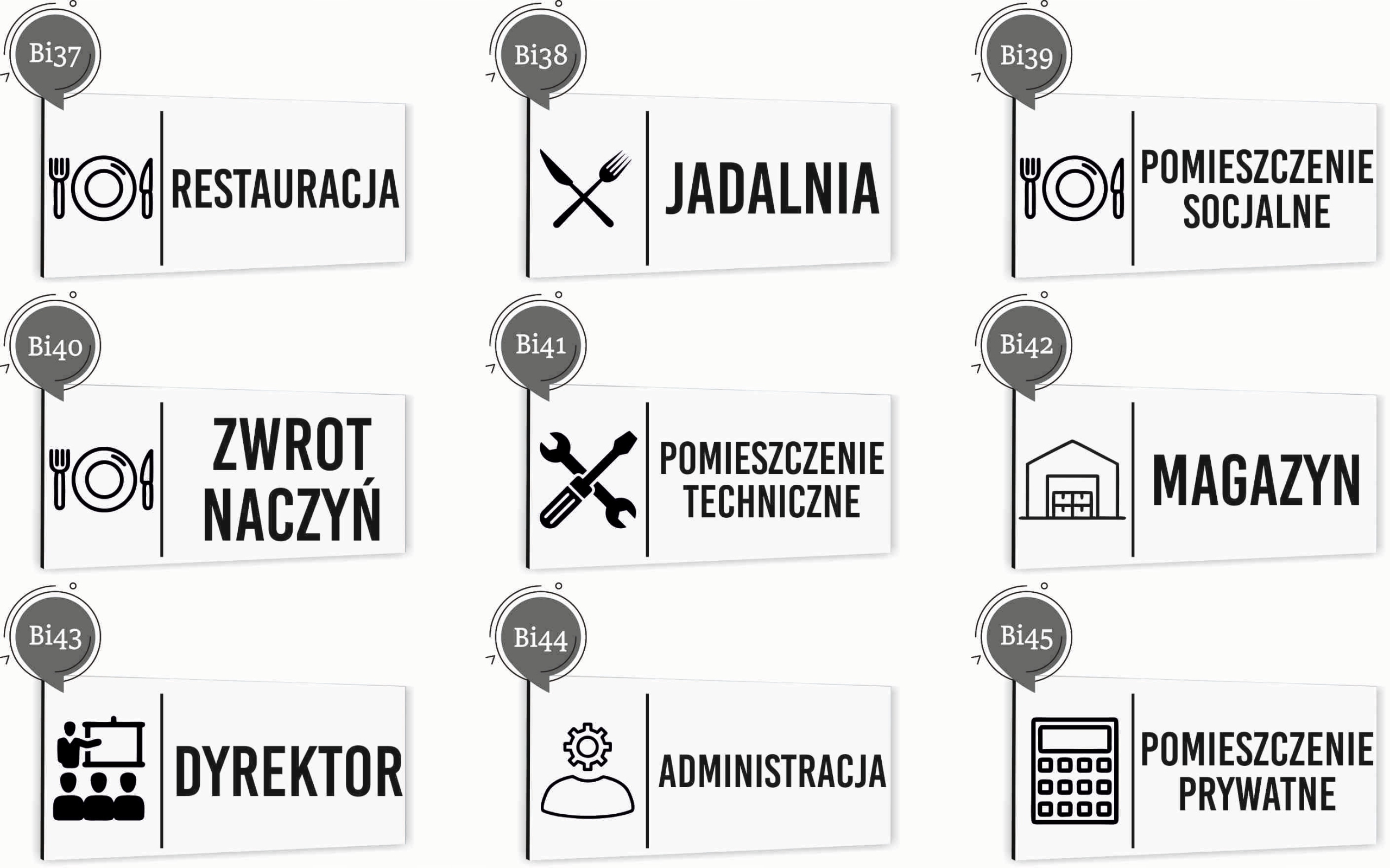 Tabliczka informacyjna JADALNIA Aluminium BIAŁA Dibond NADRUK UV