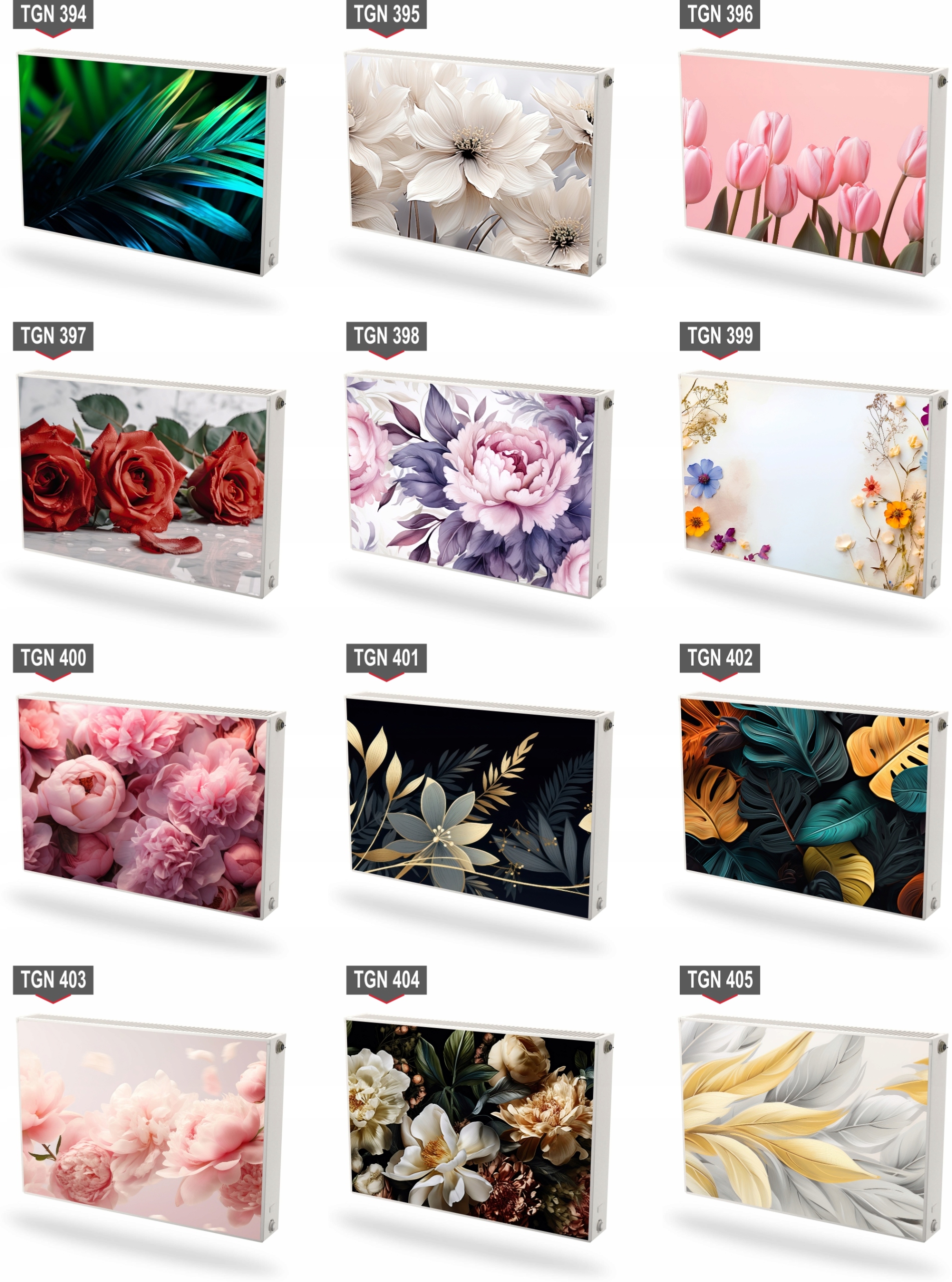 Mata magnetyczna magnes na grzejnik kaloryfer na wymiar CZERWONE RÓŻE 60x80