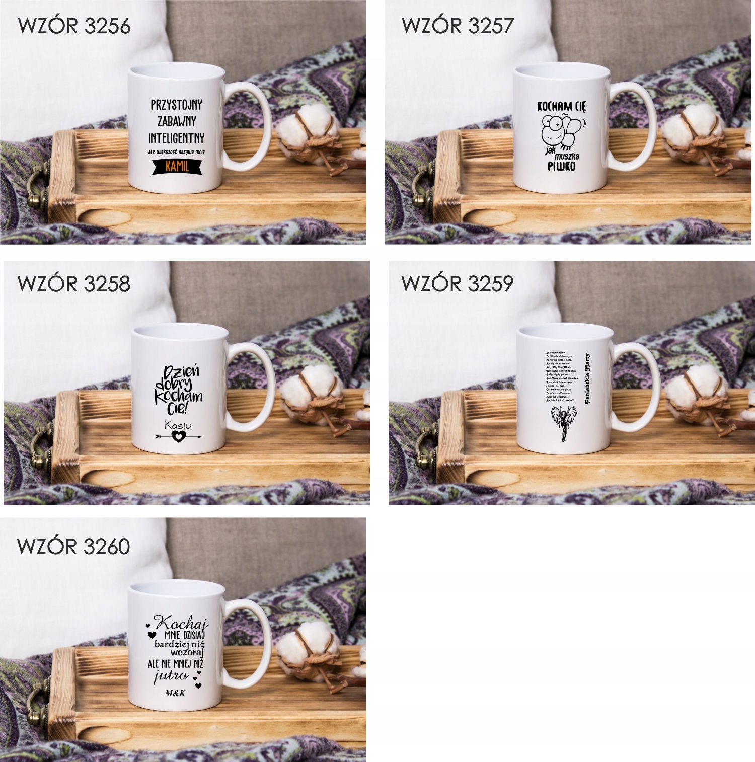 Kubek z nadrukiem DZIEŃ DOBRY KOCHAM CIĘ