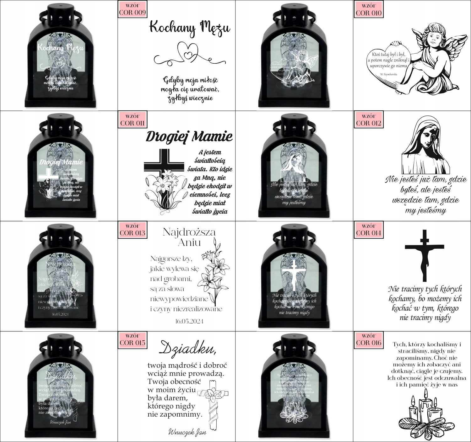 Latarenka LED znicz czarny z grawerem personalizowany DLA PRZYJACIELA