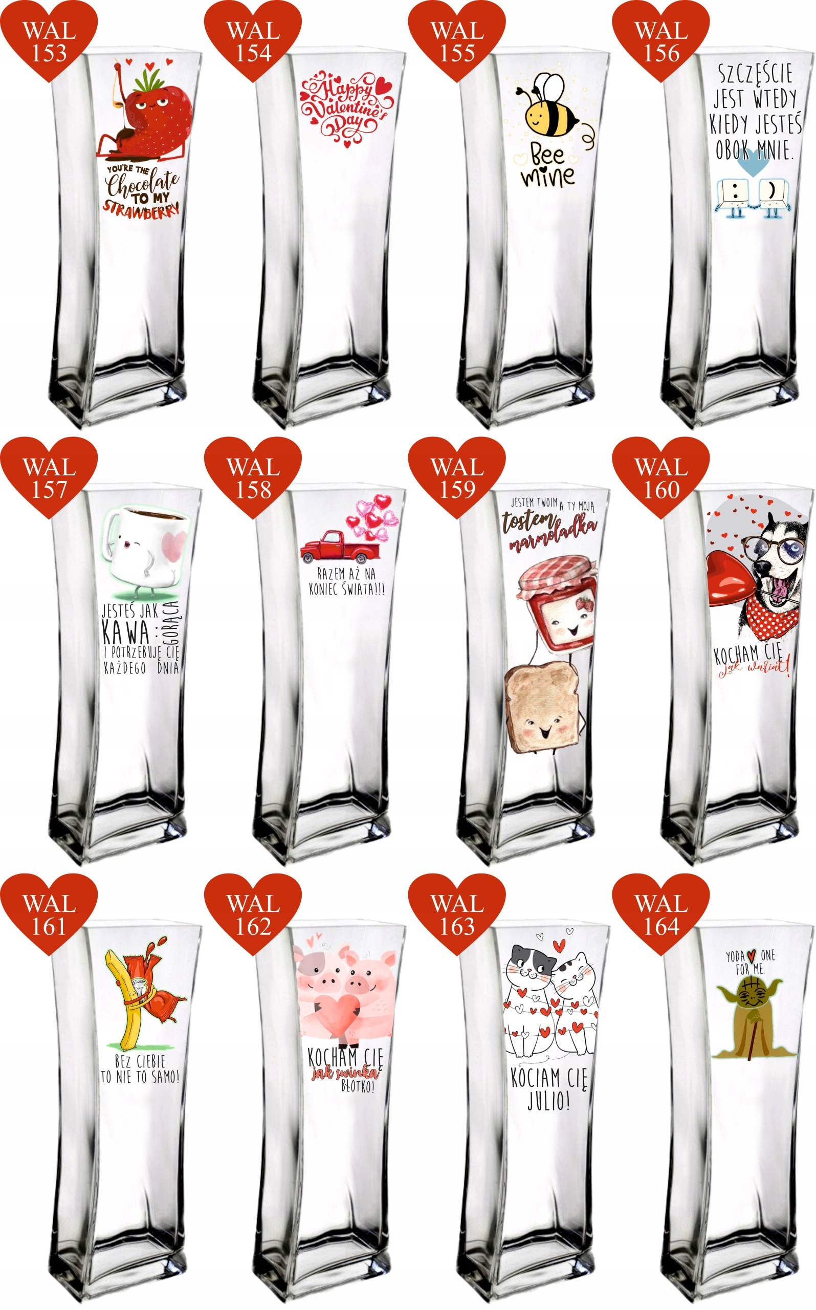 Elegancki wazon nadruk Walentynki Dzień Kobiet