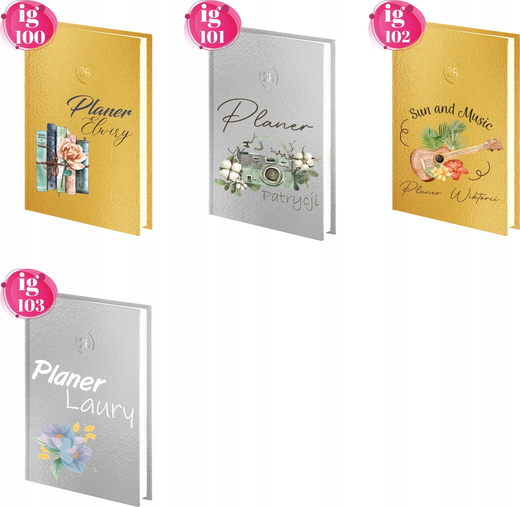 PLANER murarz tynkarz DZIENNY kalendarz książkowy A4 złoty srebrny