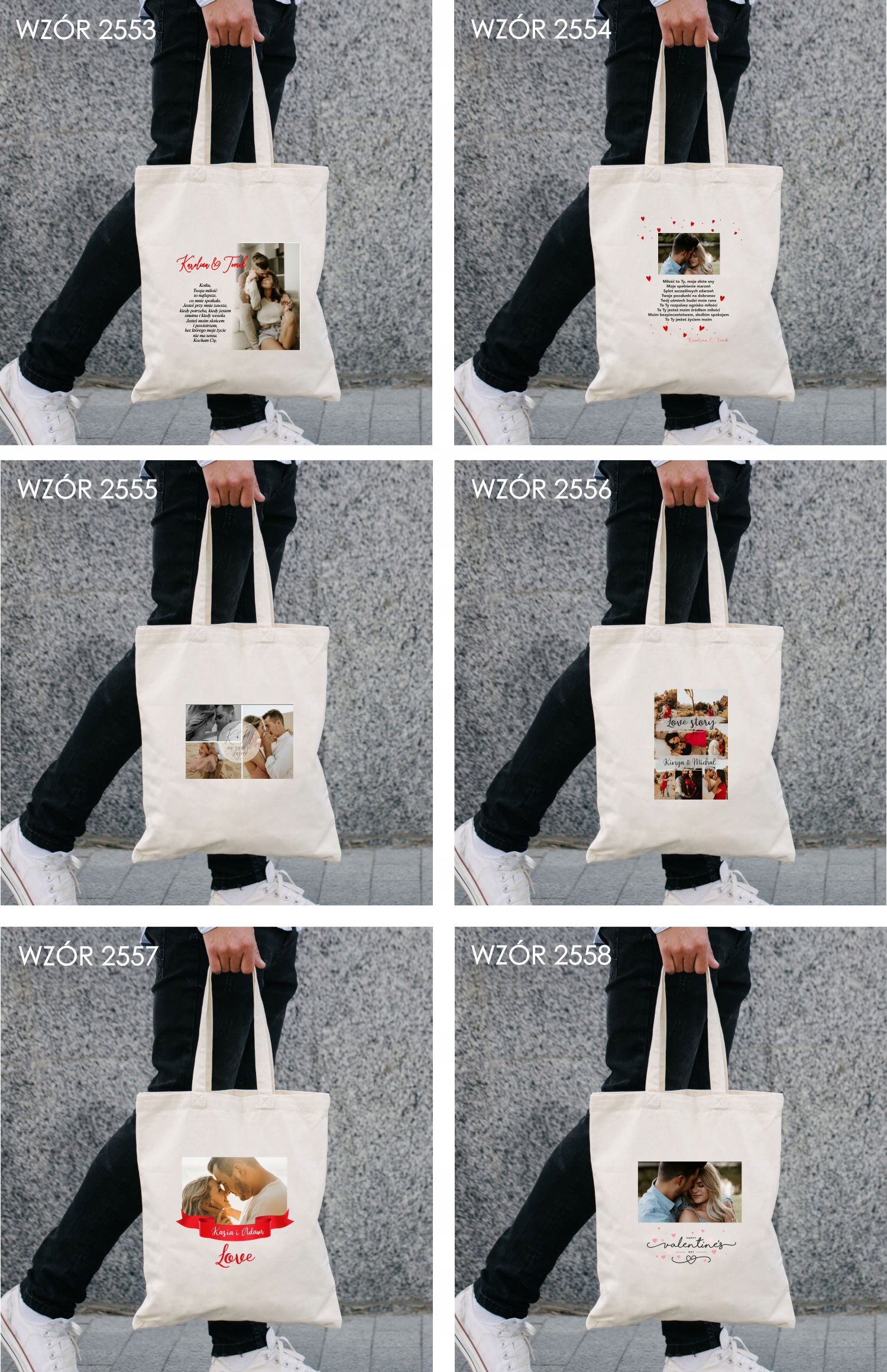 Eko Torba z imieniem zdjęciem NA WALENTYNKI