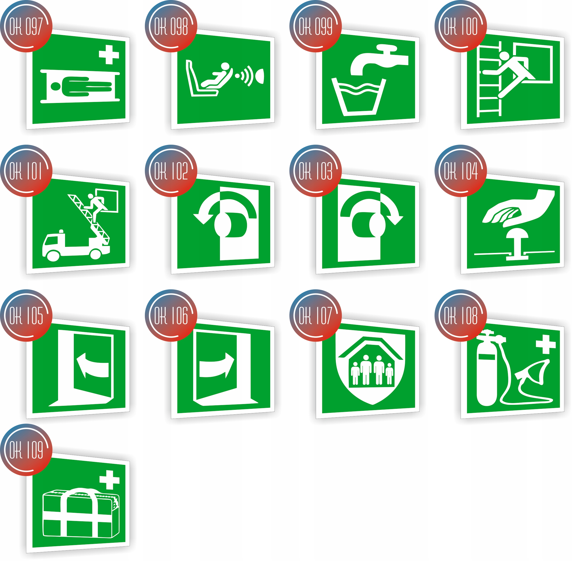 Tabliczka ewakuacyjna z nadrukiem 10x10 cm Miejsce bezpiecznego schronienia