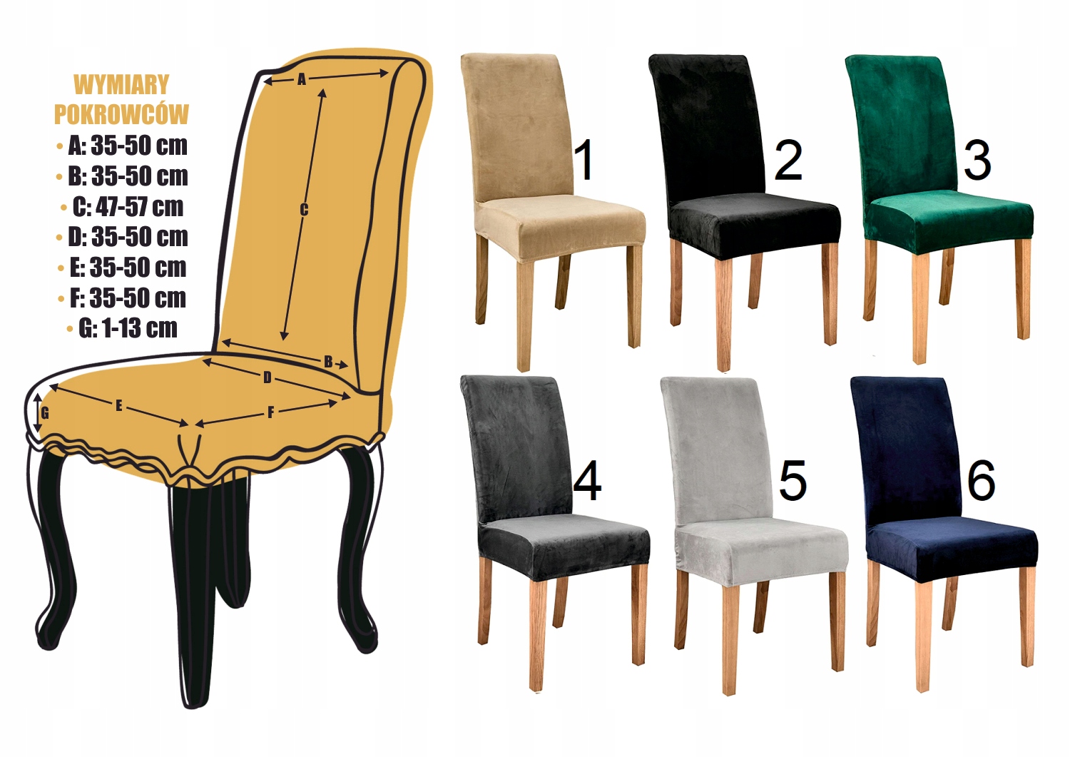 Pokrowiec na krzesło z HAFTEM TWOJA RESTAURACJA personalizowane