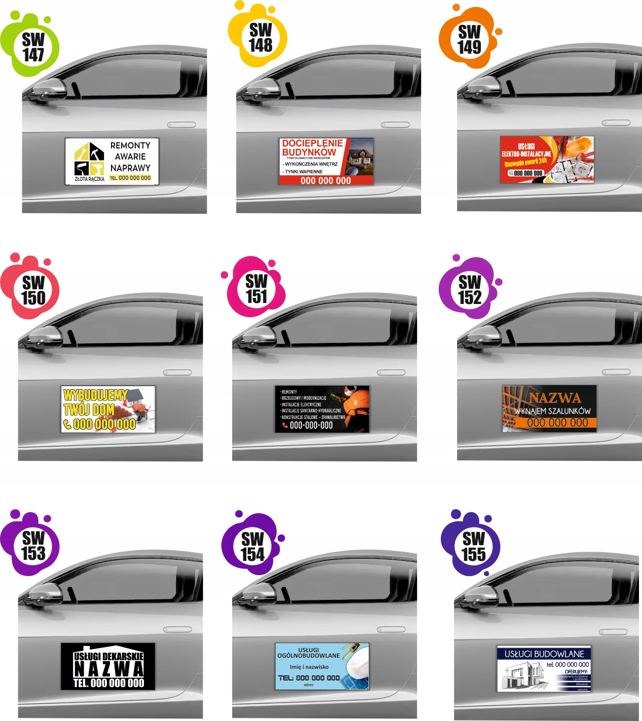 MAGNES NA SAMOCHÓD AUTO MAGNETYCZNA REKLAMA 60X30 usługi brukarskie