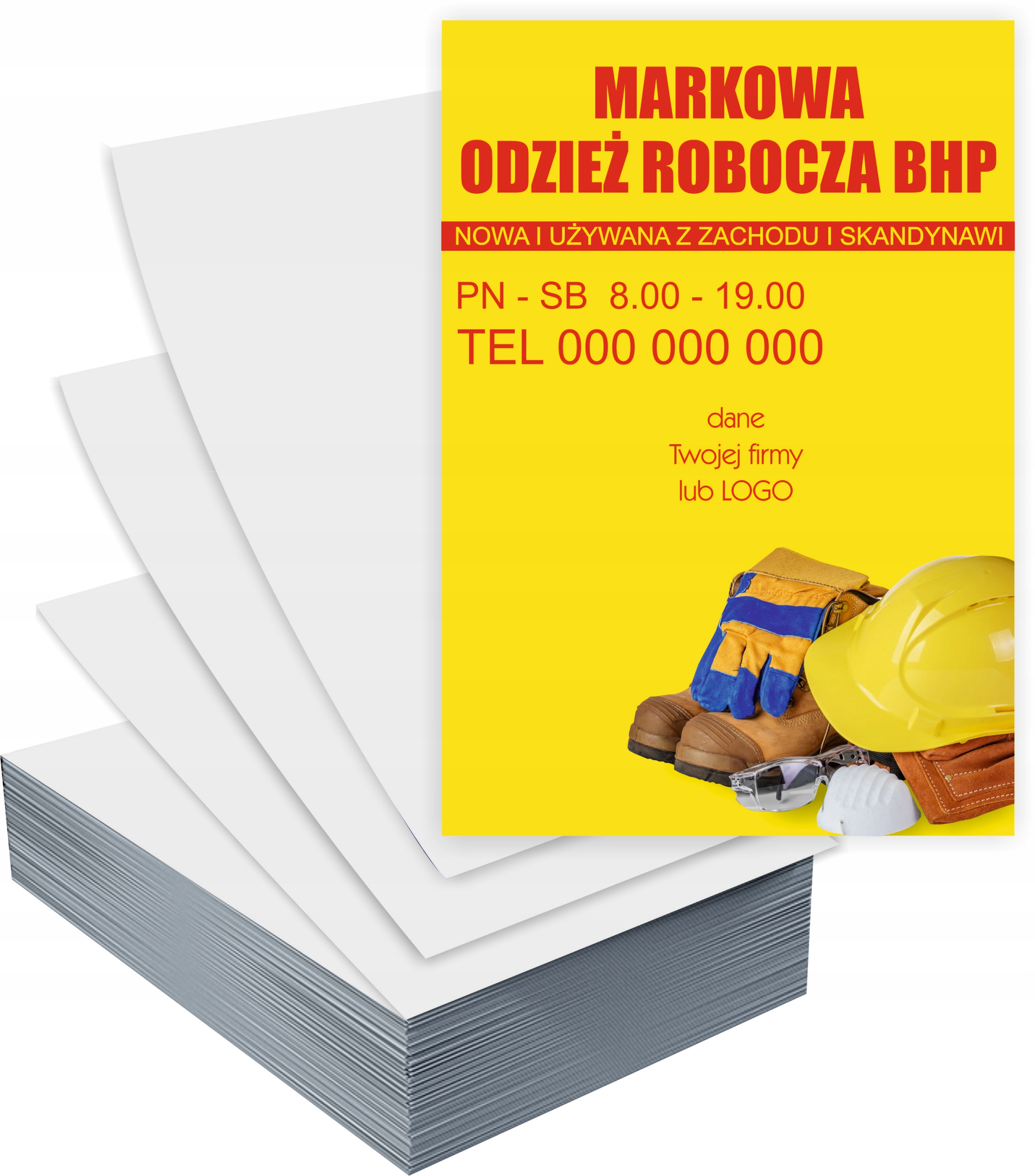 Ulotki A5 1000 szt firmowe reklamowe ODZIEŻ ROBOCZA + PROJEKT GRATIS