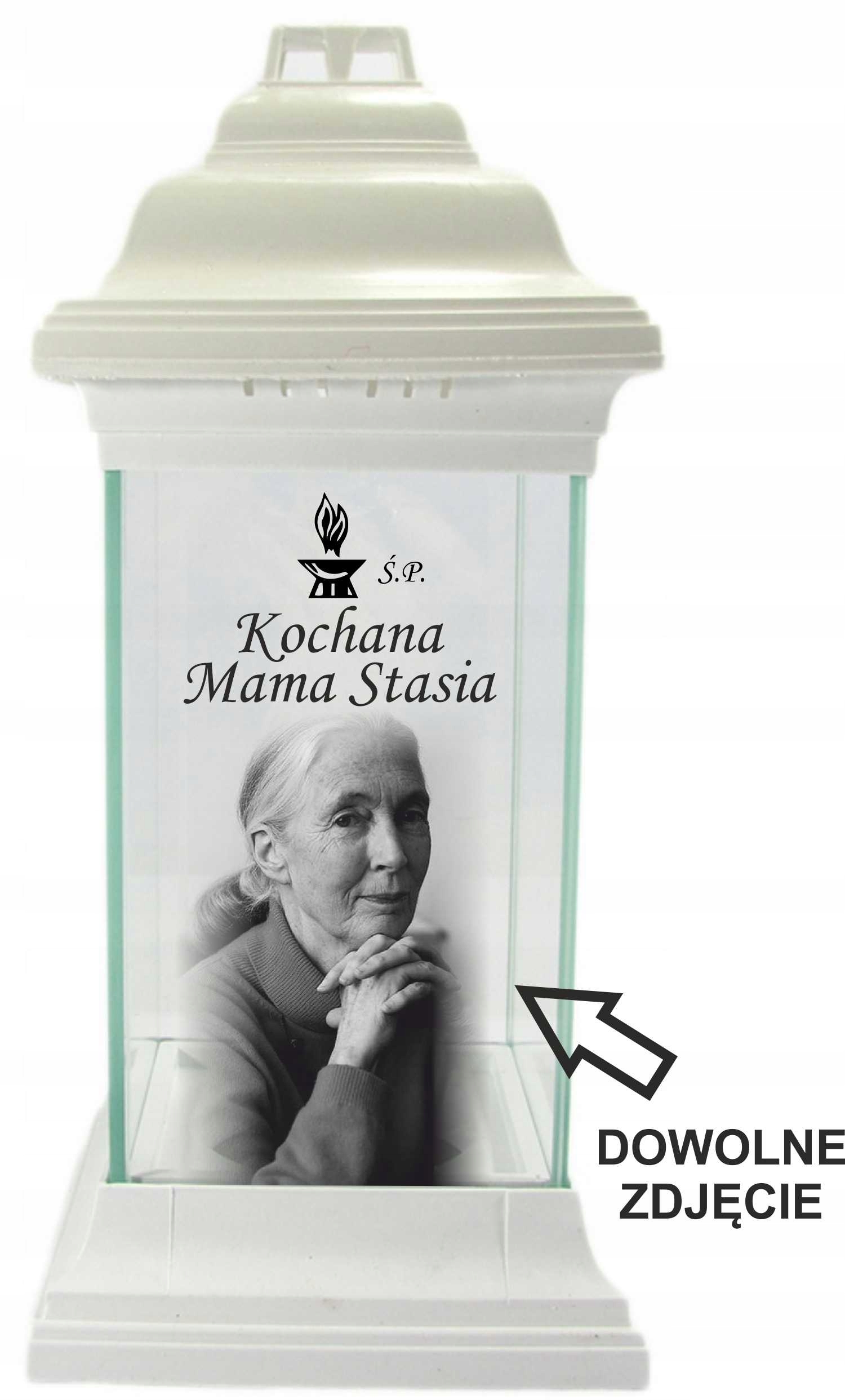 ZNICZ na grób ZE ZDJĘCIEM DEDYKACJĄ nadruk grawer