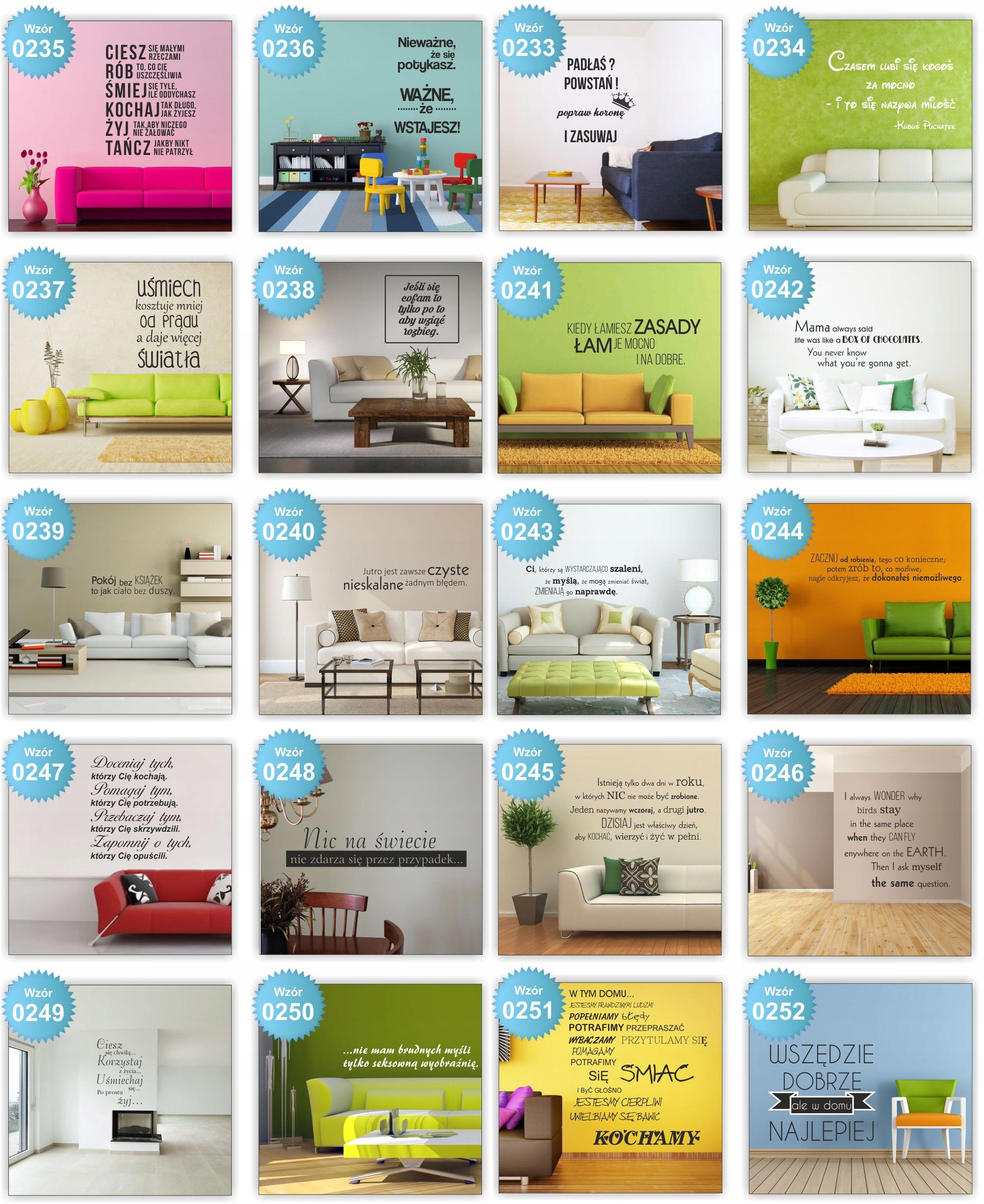 NAKLEJKA NAPIS CYTATY samoprzylepne na ścianę