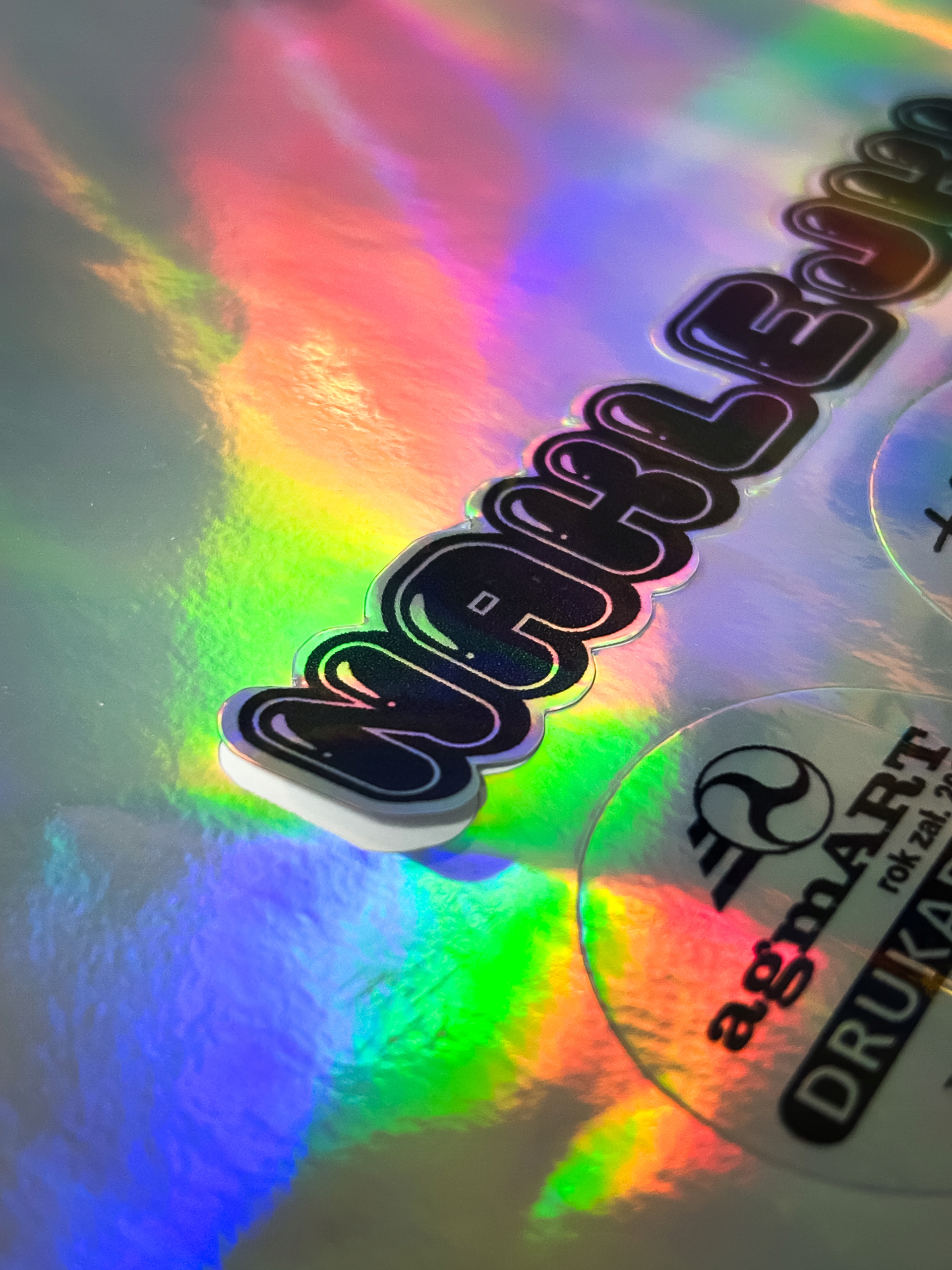 Naklejki samoprzylepne HOLOGRAFICZNE HOLO z twoim LOGO grafiką 50 szt 5 cm