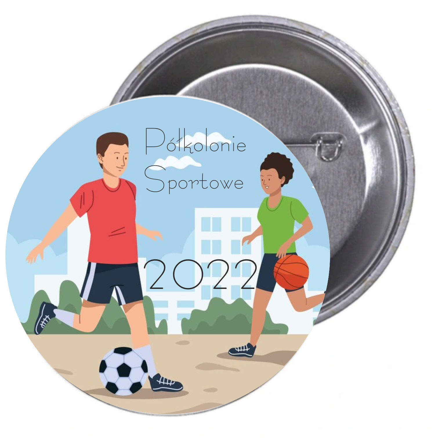 Przypinki buttony PÓŁKOLONIE SPORTOWA 2022