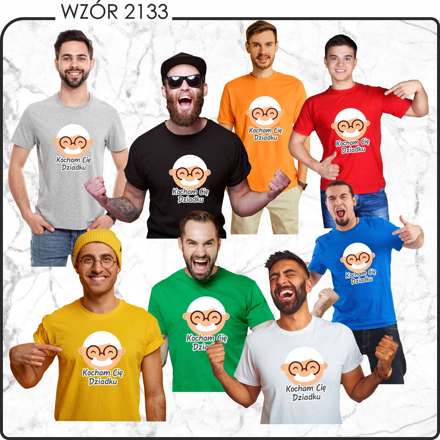 Koszulka z nadrukiem PREZENT dla dziadka DZIADEK