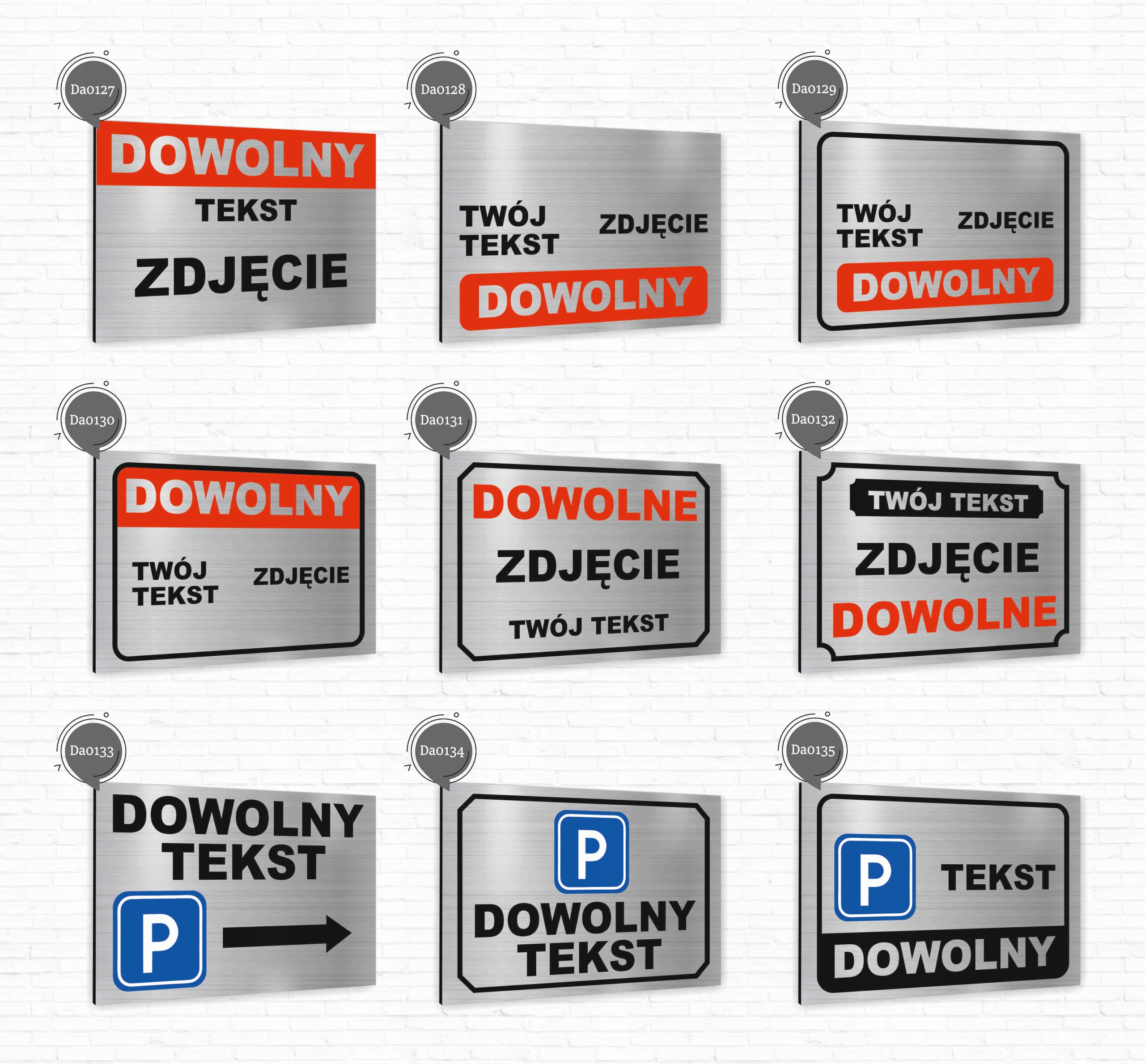 Tabliczka znak informacyjny 30x20 DOWOLNY NAPIS Nierdzewna NADRUK UV